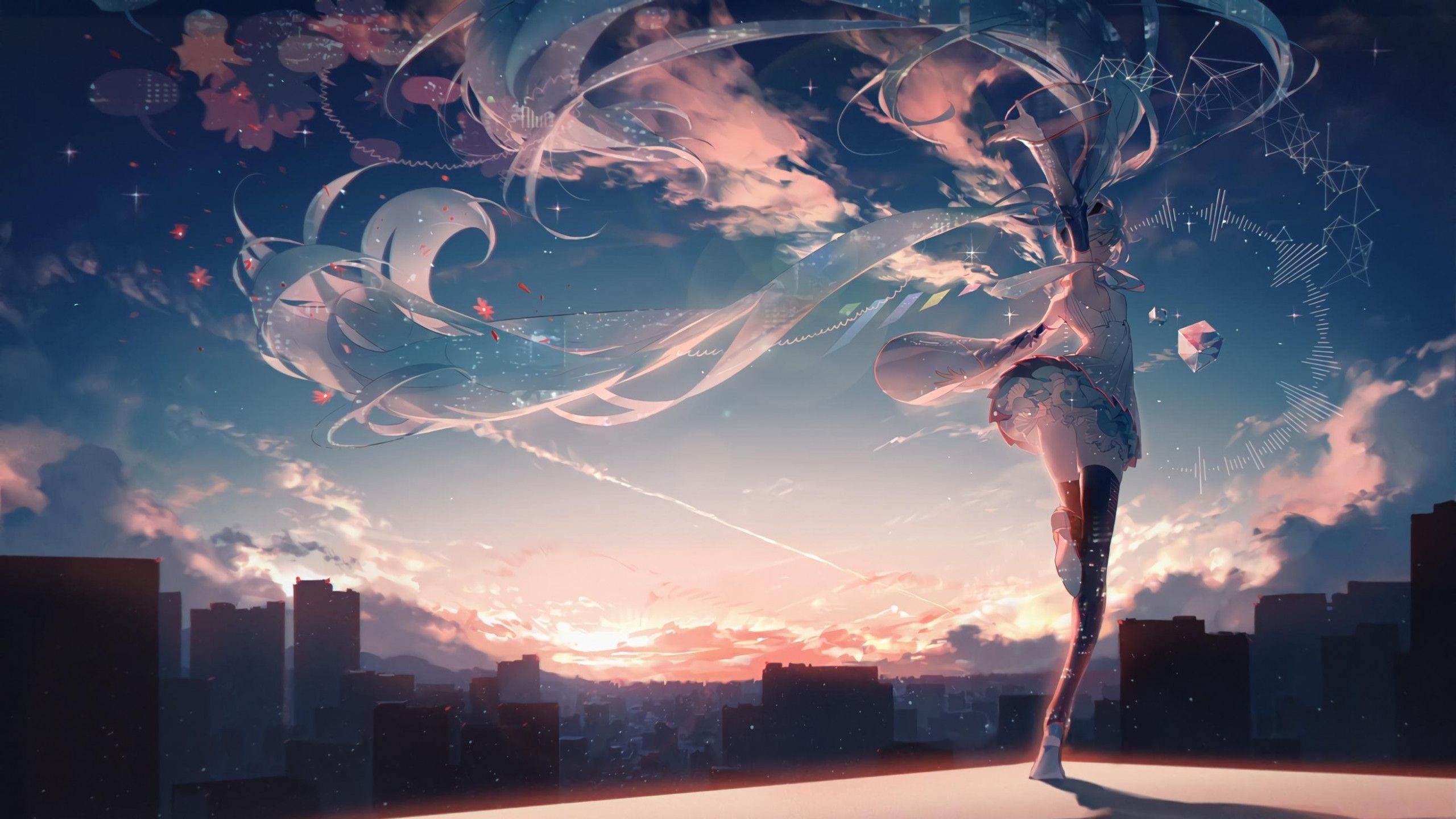2560x1440 Lofi Anime Desktop Wallpaper 109760