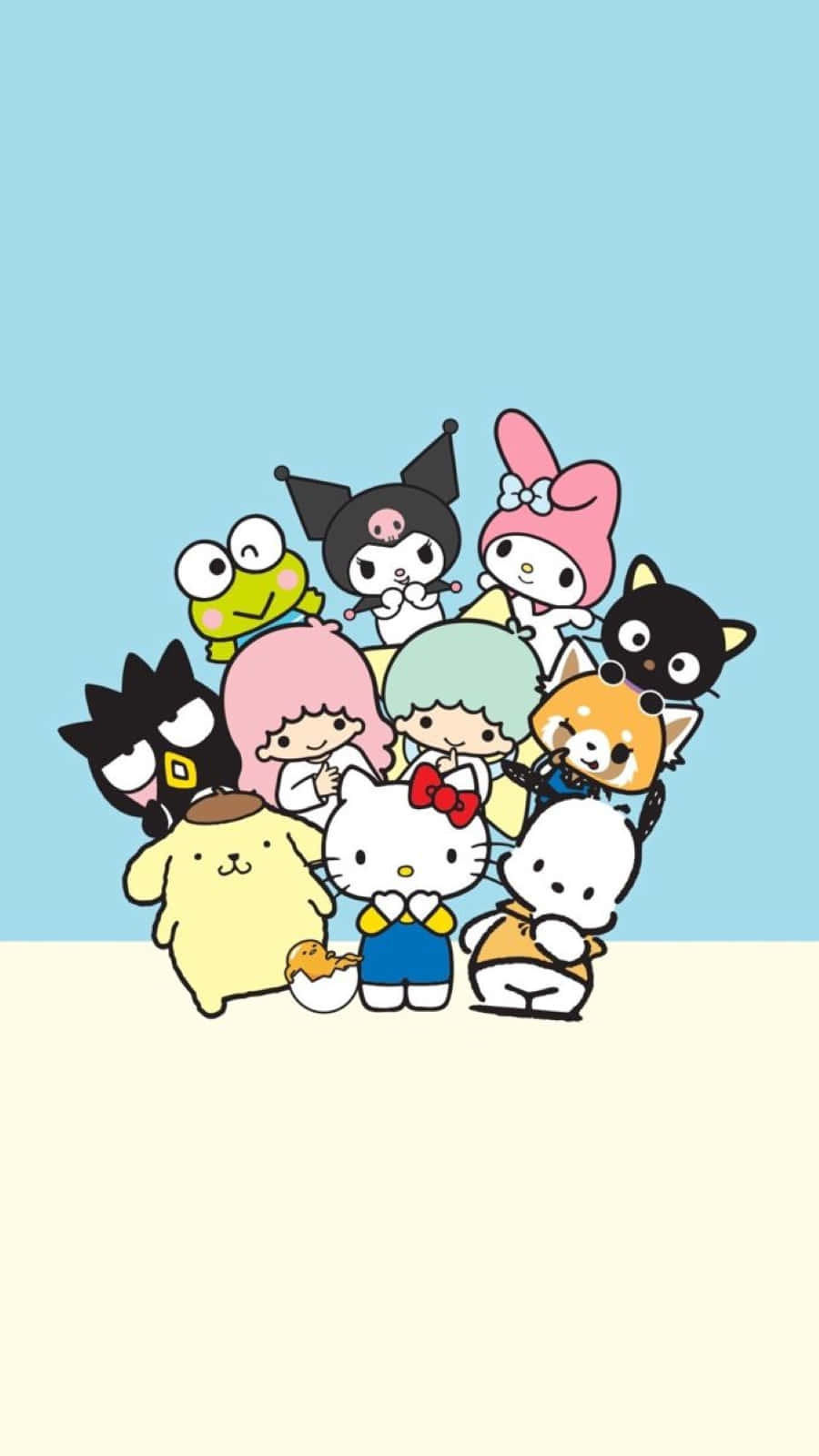 900x1600 Download Hello Kitty and Friends Gathered Together Wallpaper