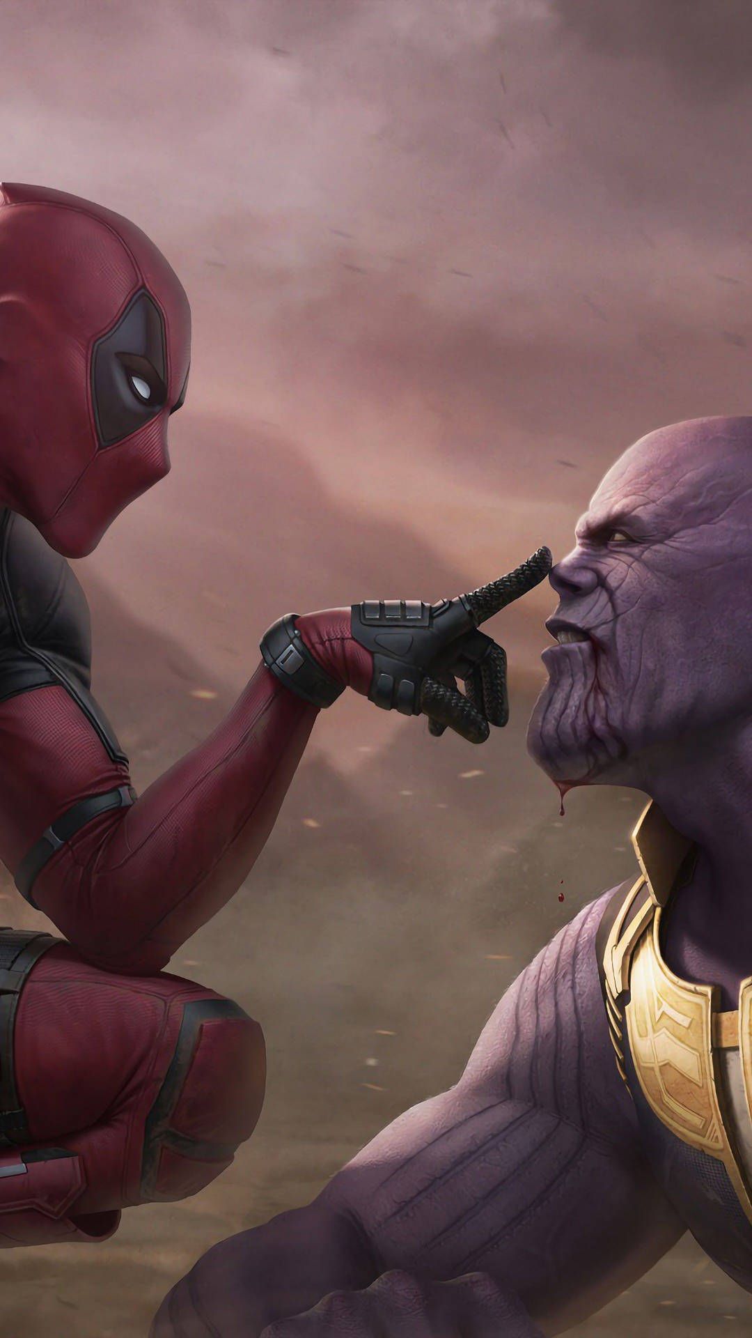 1080x1920 Download 4k Deadpool And Thanos Wallpaper