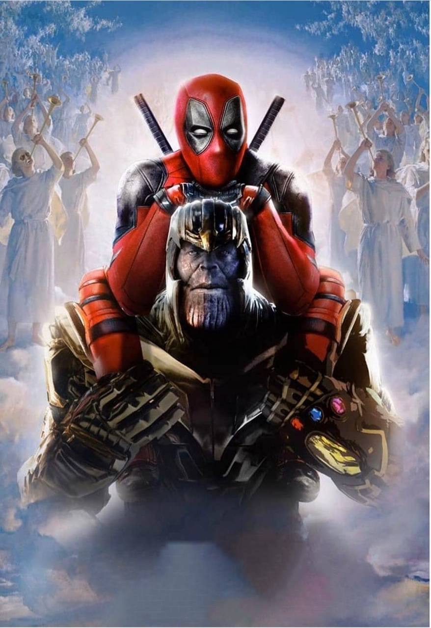 878x1280 Deadpool And Thanos Wallpaper