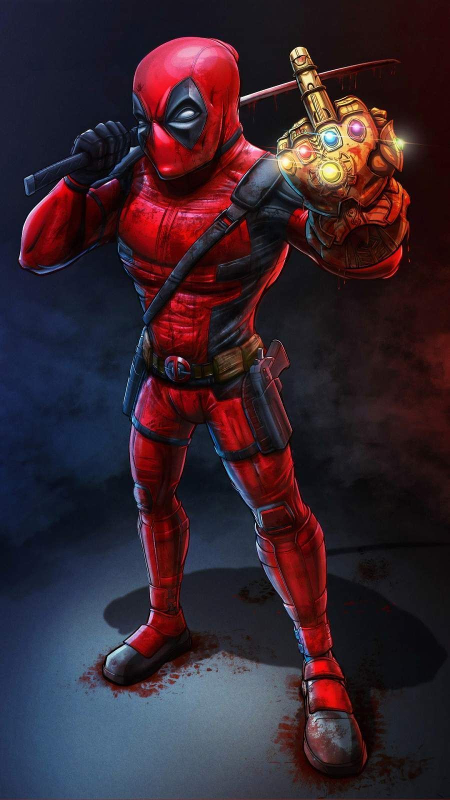 900x1600 Deadpool With Thanos Infinity Gauntlet IPhone Wallpaper Wallpaper. Deadpool Artwork, Deadpool Wallpaper Funny, Deadpool Art
