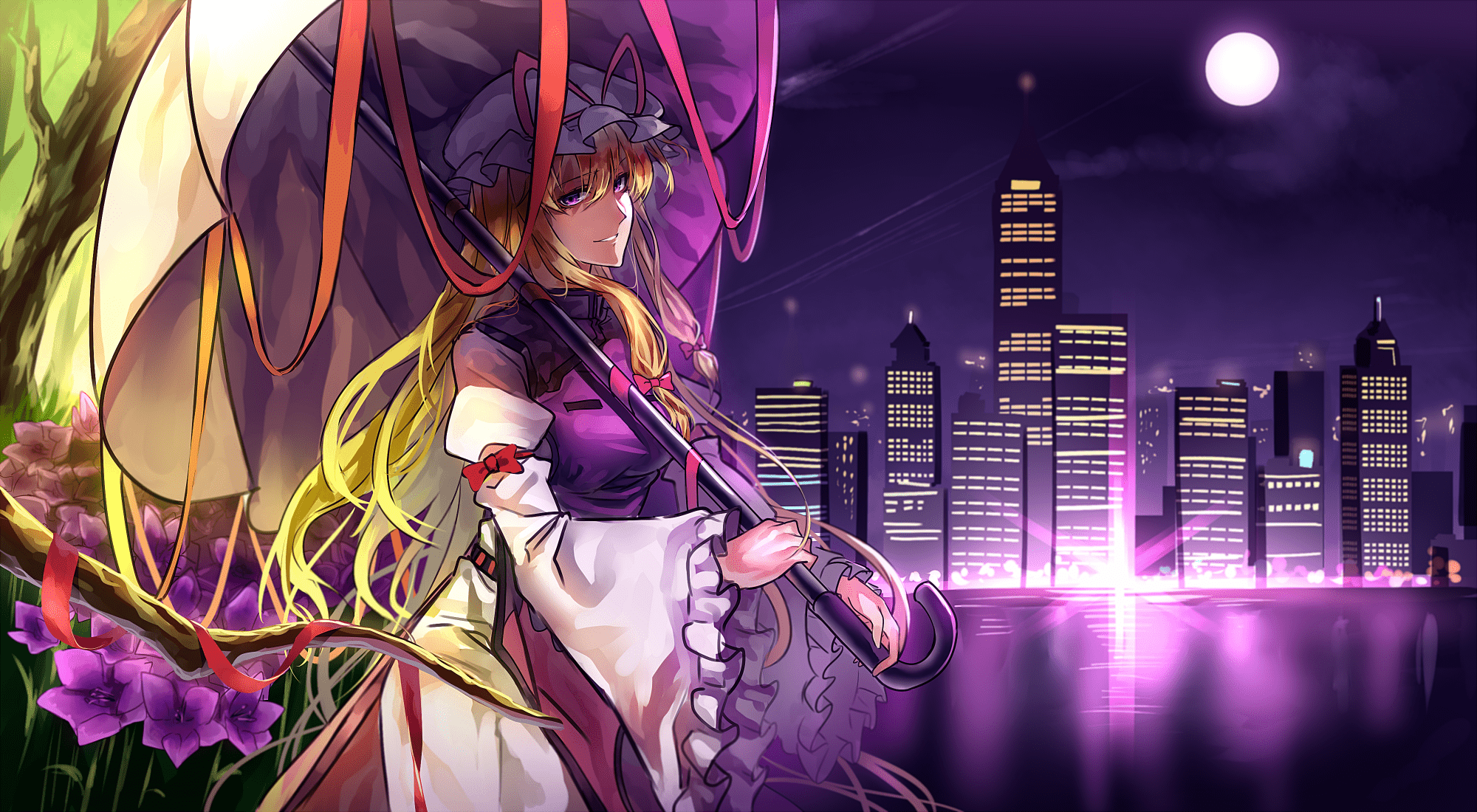 2000x1100 Anime Touhou HD Wallpaper by 羽々斬