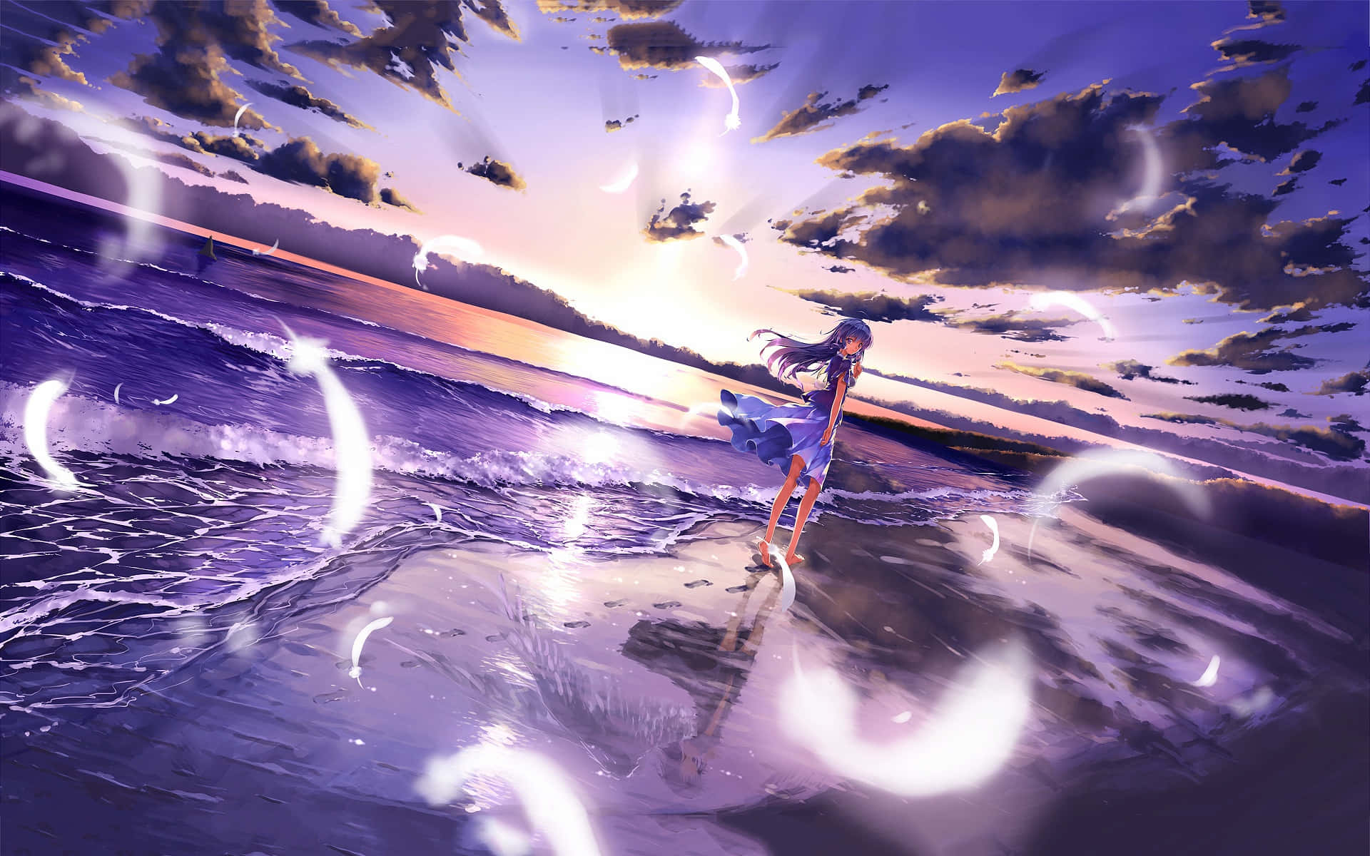 1920x1200 Download Yuzuki Yukari Girl On Beach Wallpaper