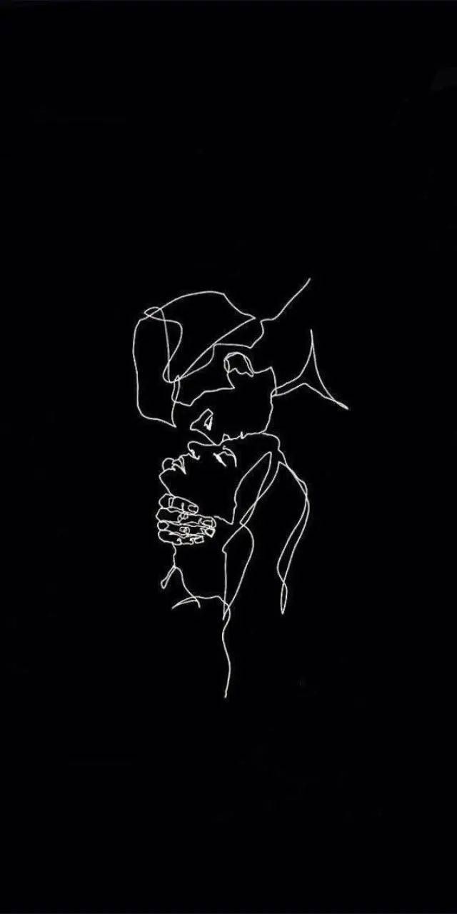 640x1280 One Line Drawing Wallpaper