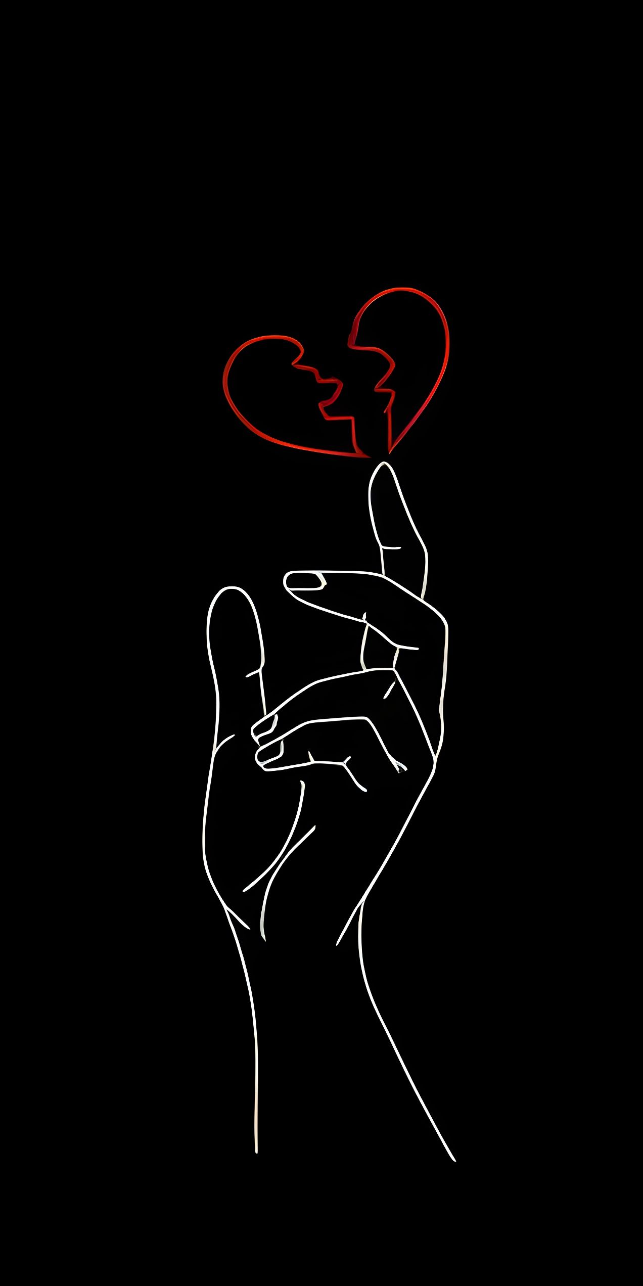 1272x2544 Black Line Art Art Wallpaper Download