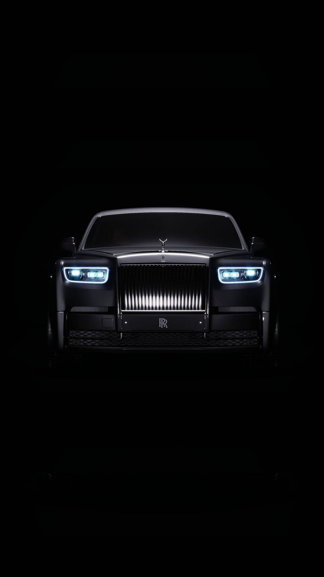 1080x1920 Download Rolls Royce 4K Black Phantom Blue Headlights Wallpaper