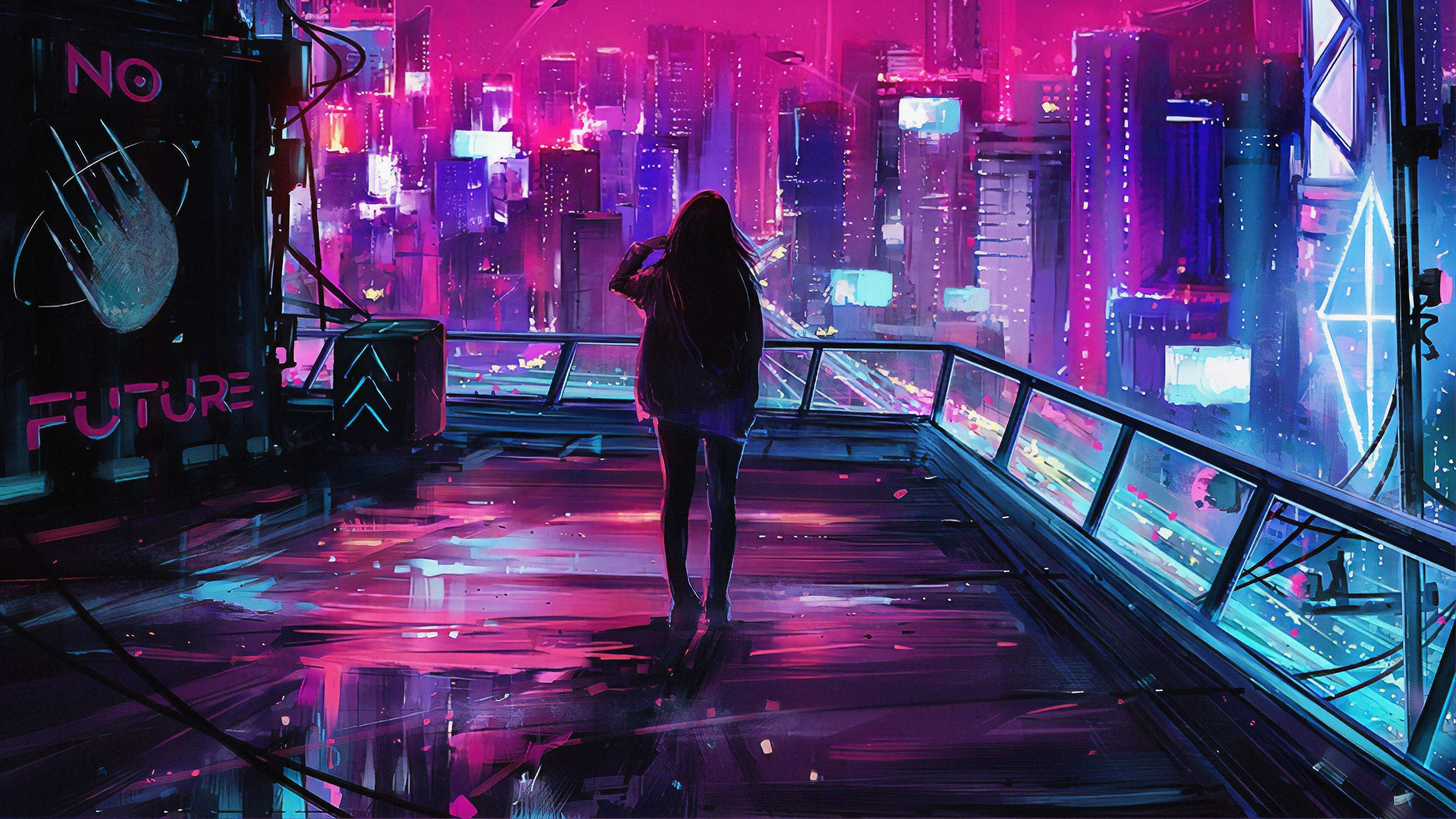 3840x2160 HD wallpaper: digital art, artwork, cyberpunk, science fiction, city. Cyberpunk city, City wallpaper, Cyberpunk