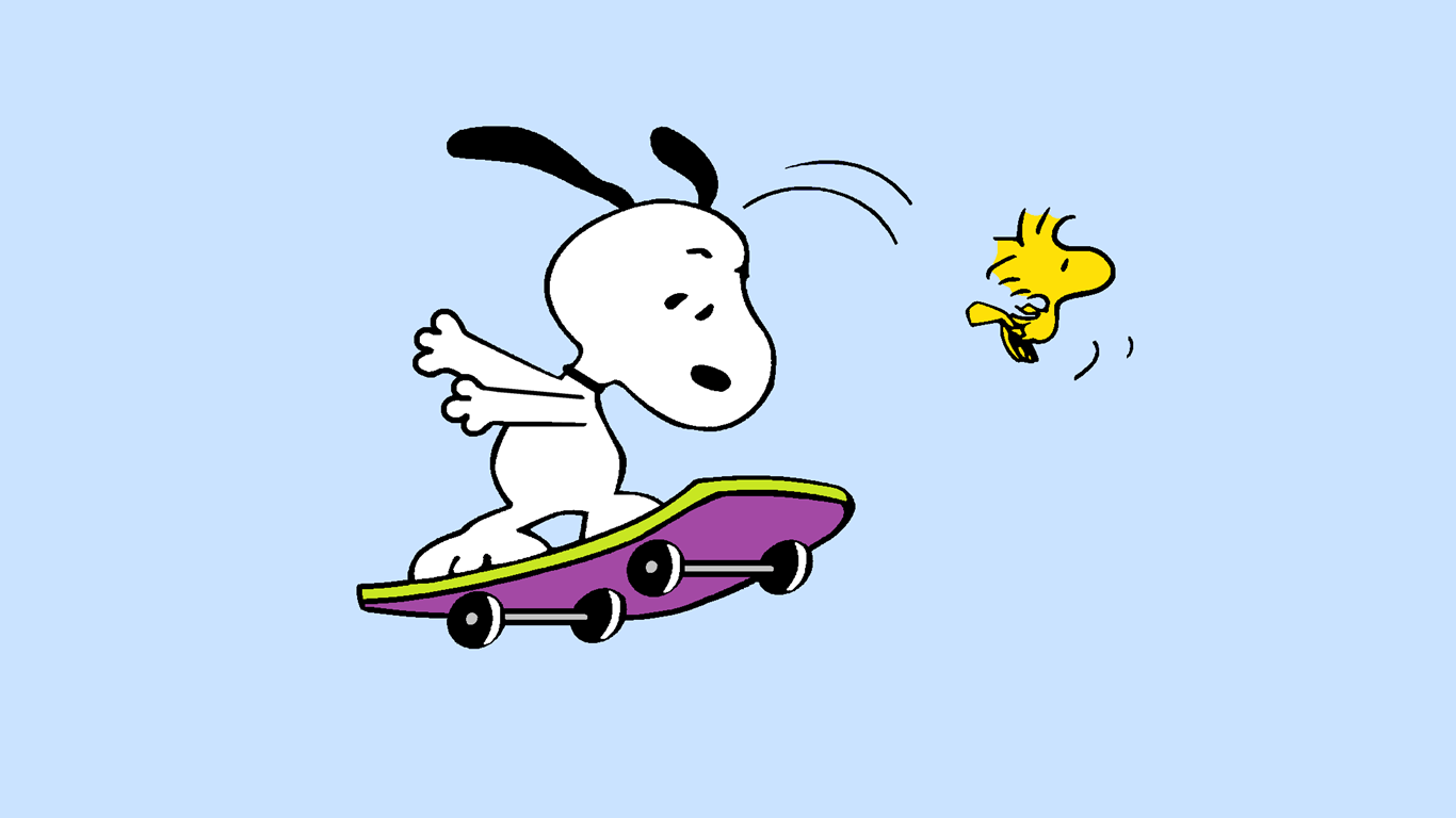 1366x768 Snoopy Skateboarder Wallpaper 1366x768 png. Cute laptop wallpaper, Snoopy picture, Snoopy wallpaper