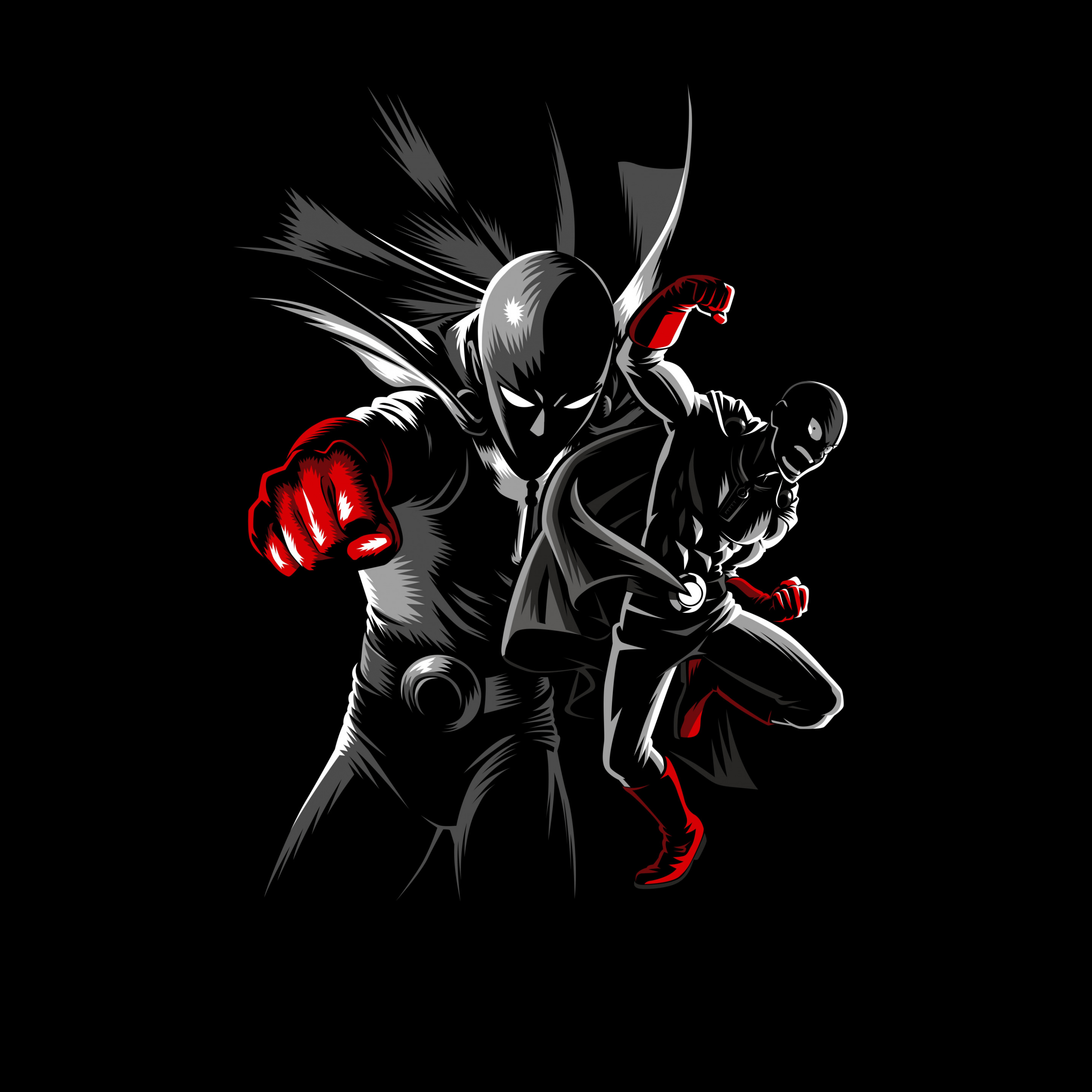 2732x2732 One Punch Man Saitama Artwork AMOLED 5K Wallpaper