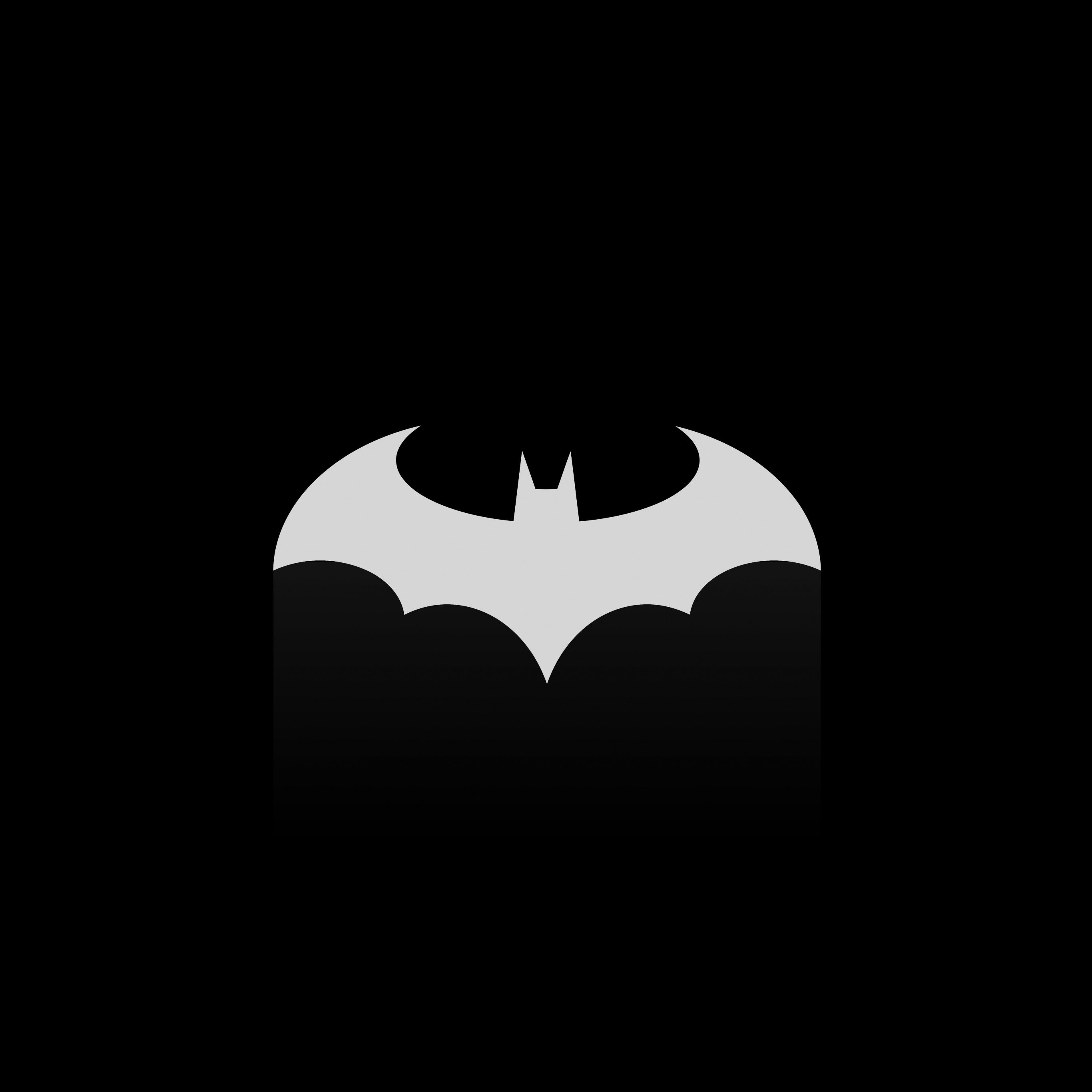 2732x2732 Batman sign Wallpaper 4K, Black background, DC Superheroes