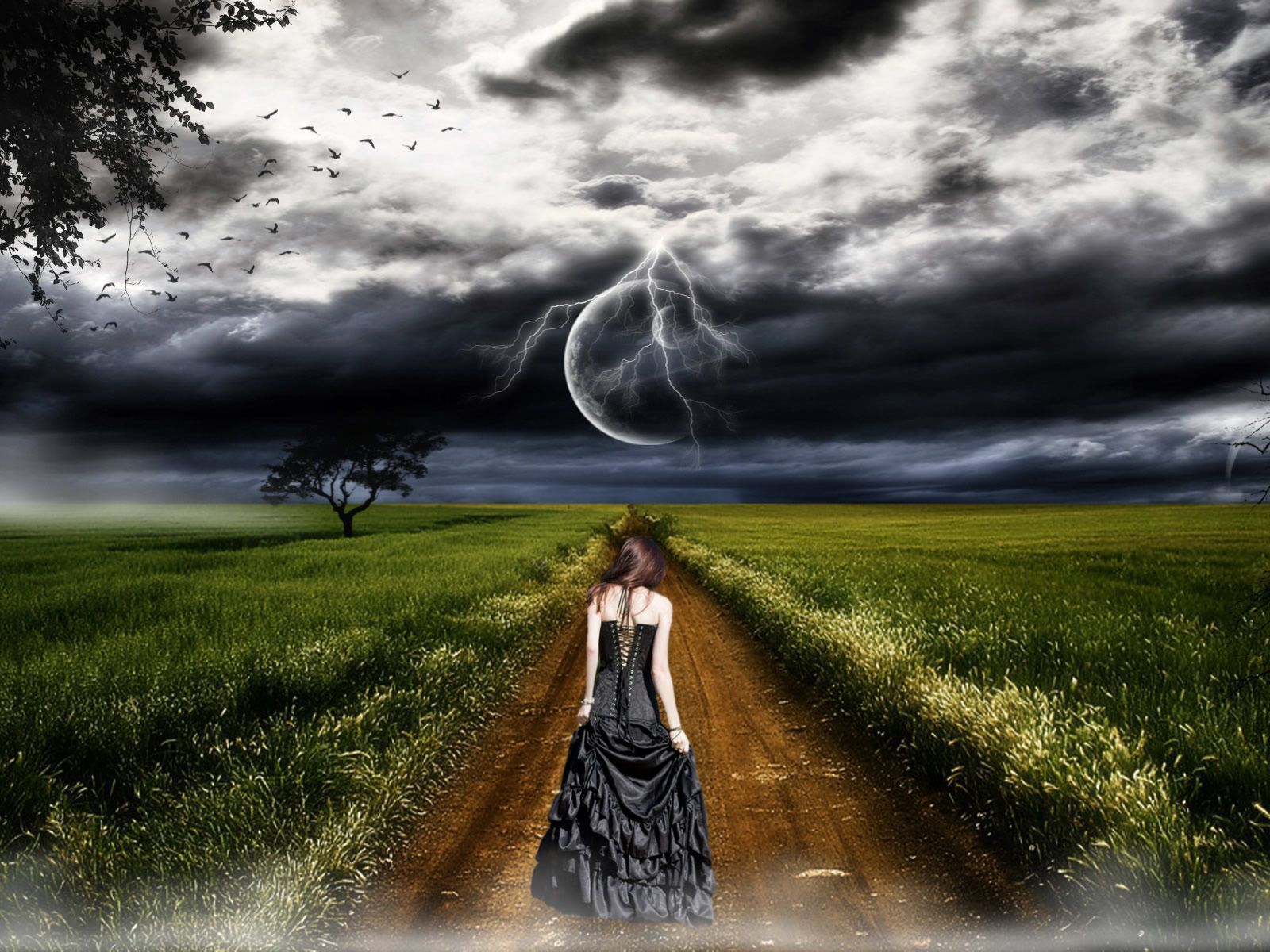 1600x1200 Sad Girl In Rain HD Wallpaper 21218