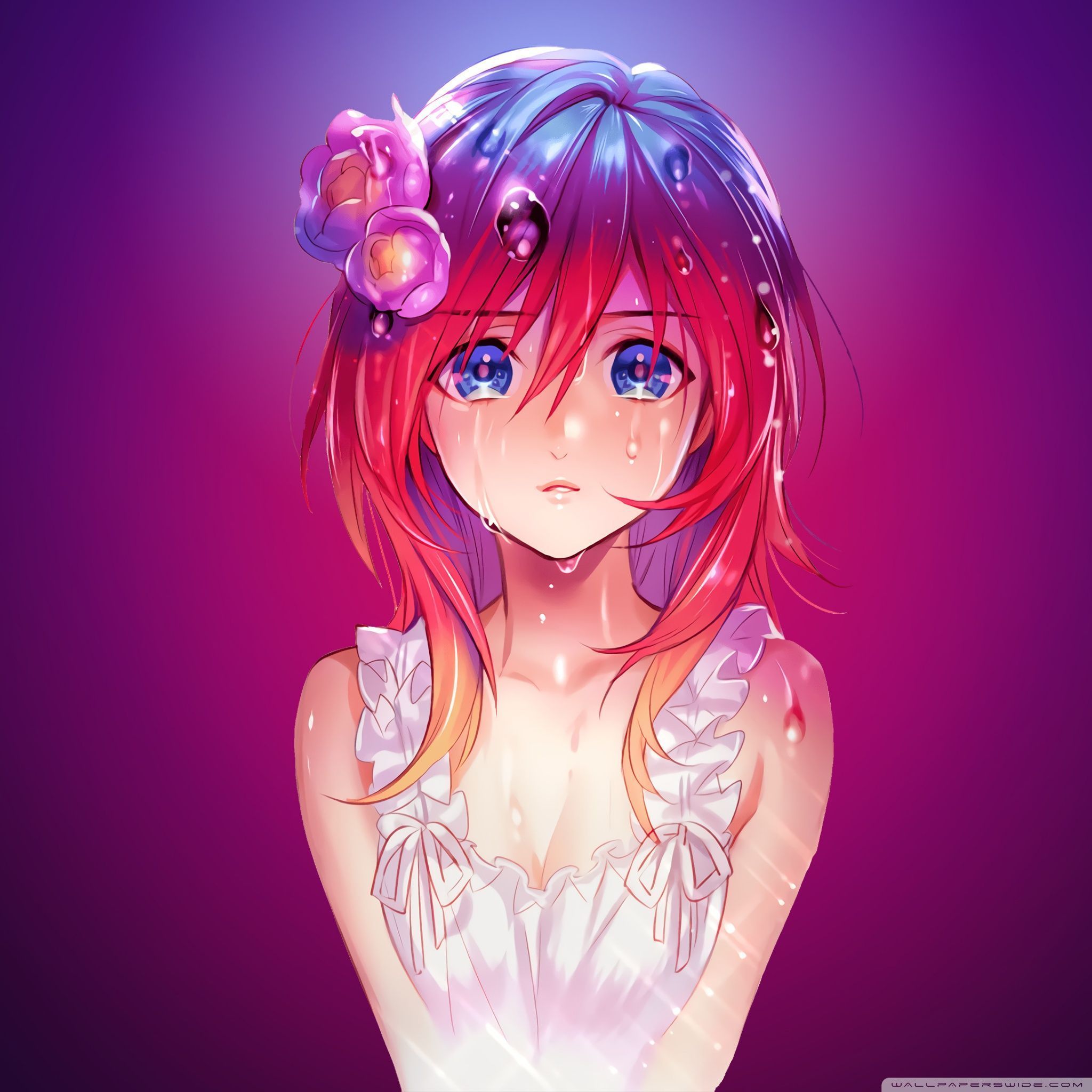 2048x2048 Sad Anime Girl Ultra HD Desktop Background Wallpaper for : Widescreen & UltraWide Desktop & Laptop : Multi Display, Dual & Triple Monitor : Tablet
