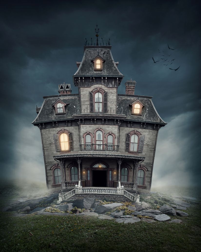 825x1031 Haunted House Wall Mural Your Way