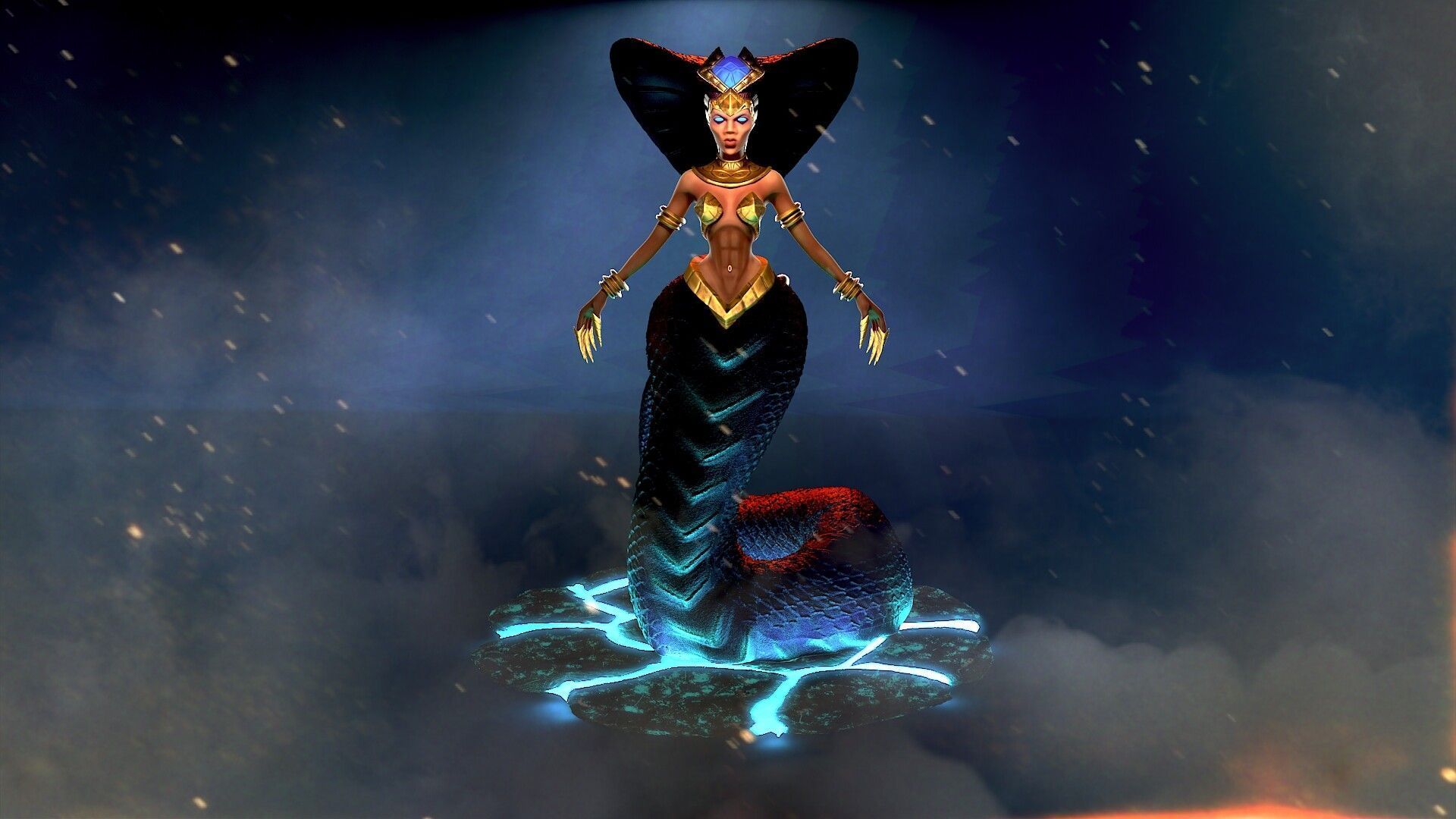 1920x1080 3D Snake Woman