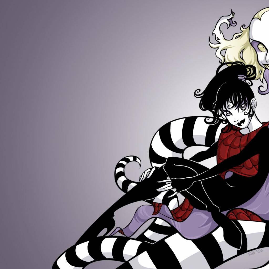 1024x1024 Download Beetlejuice Woman With Snake Wallpaper