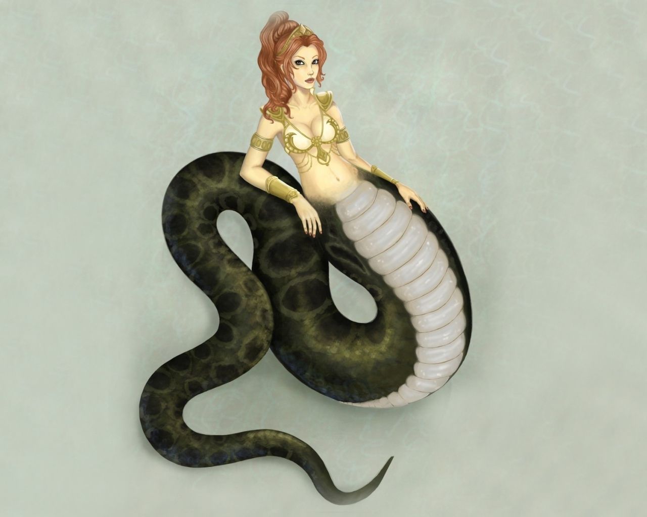 1280x1024 Girl snake Desktop wallpaper 1280x1024