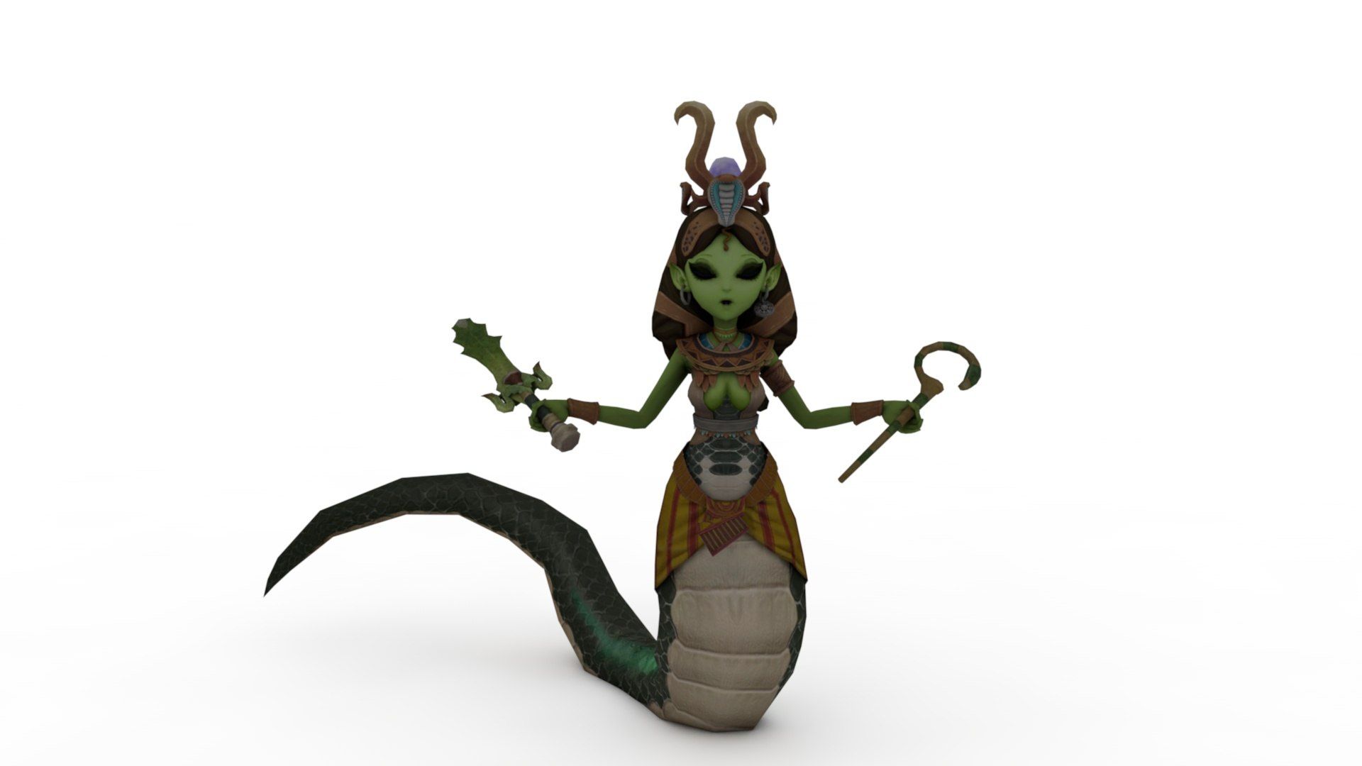 1920x1080 3D Snake girl model