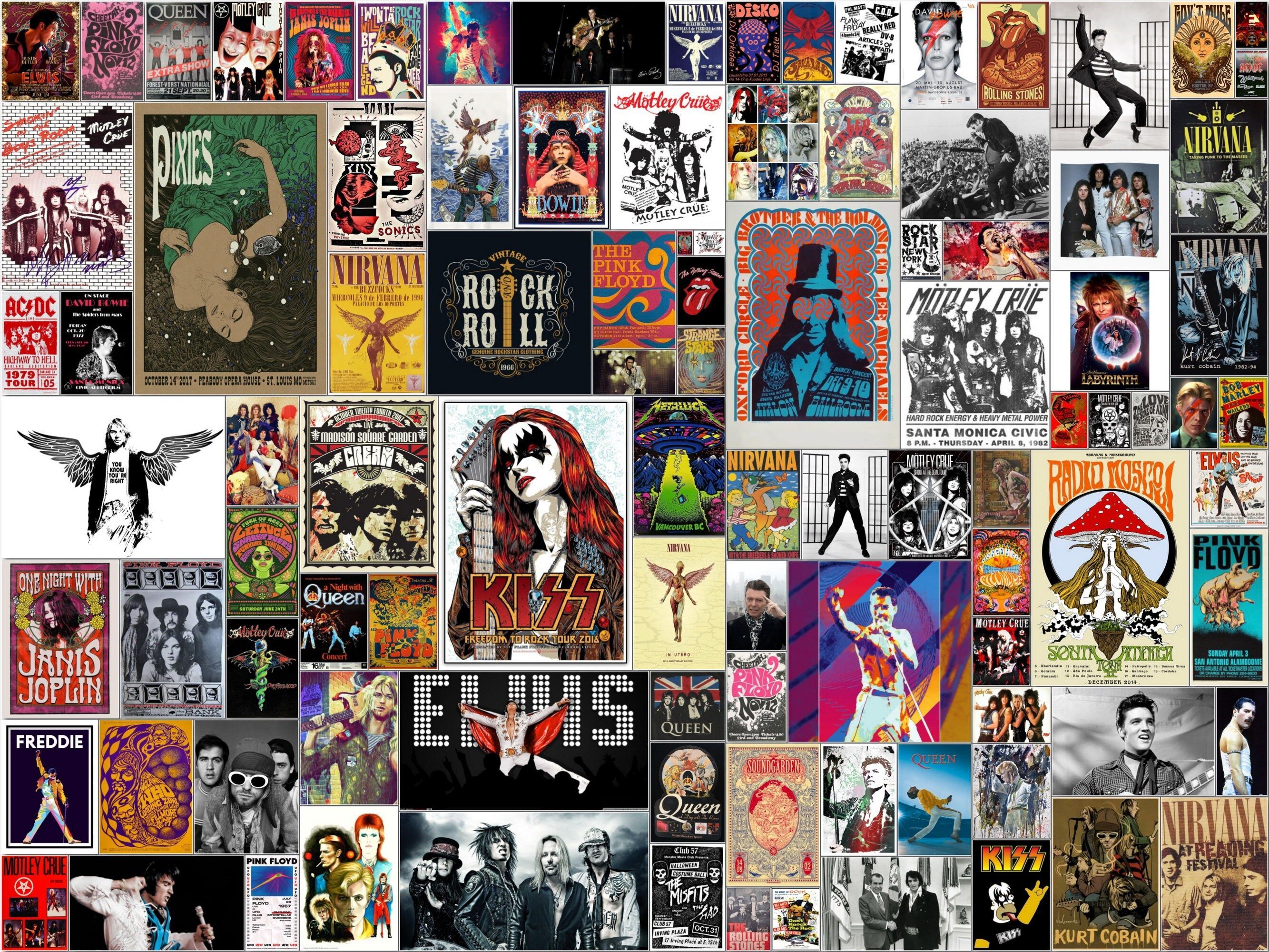 2667x2000 1614PCS Rock Poster 2 Rock Music Posterband Posters