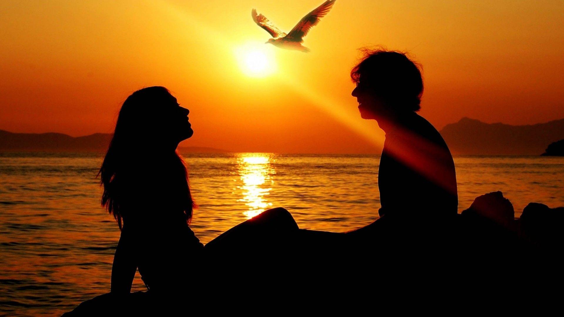 1920x1080 Sunset, Love, Couple, On, Beach, Top, Image, For, Background, Free