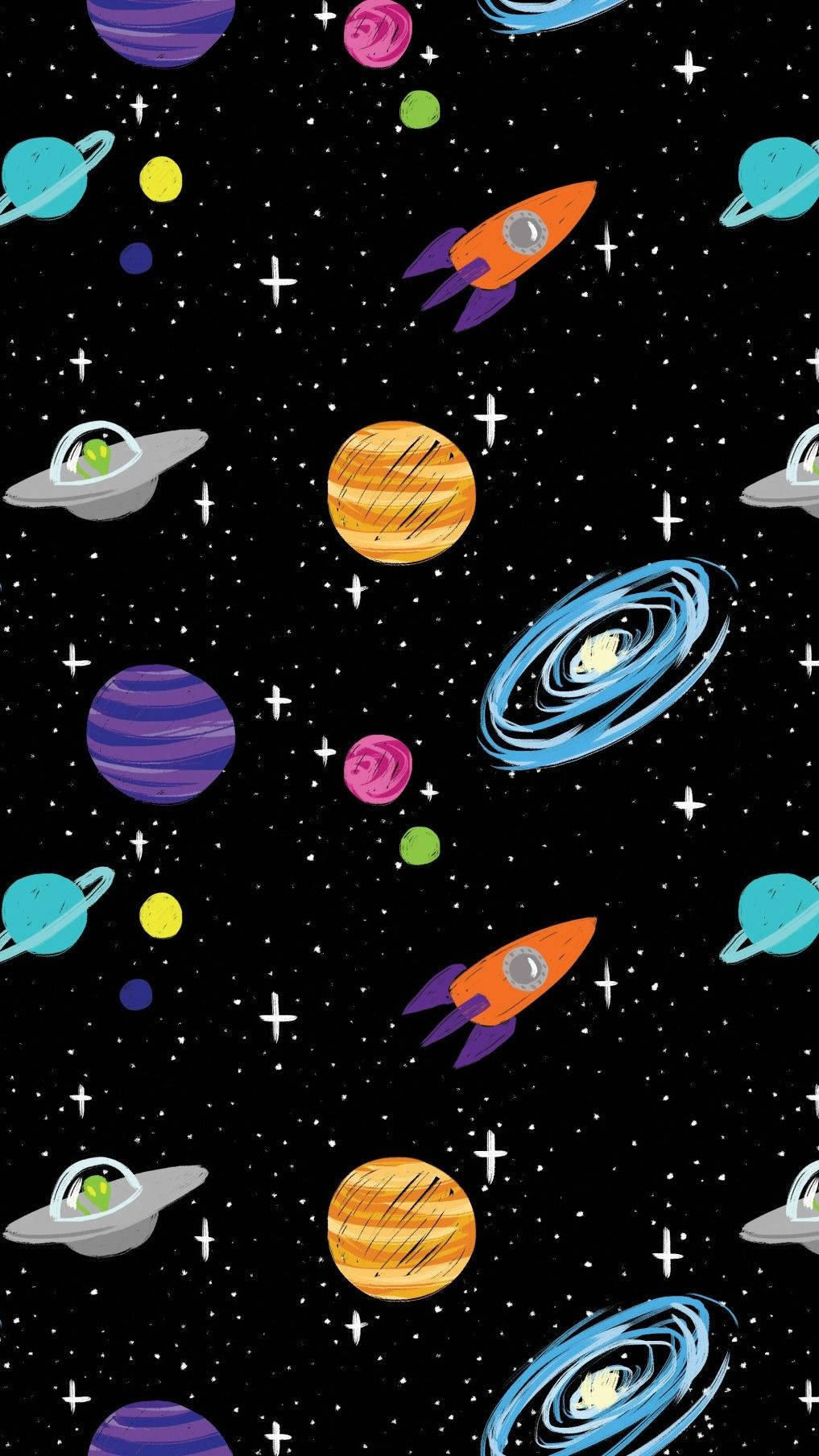 1017x1809 Aesthetic Planets, Stars, Rockets, And Moon 115298