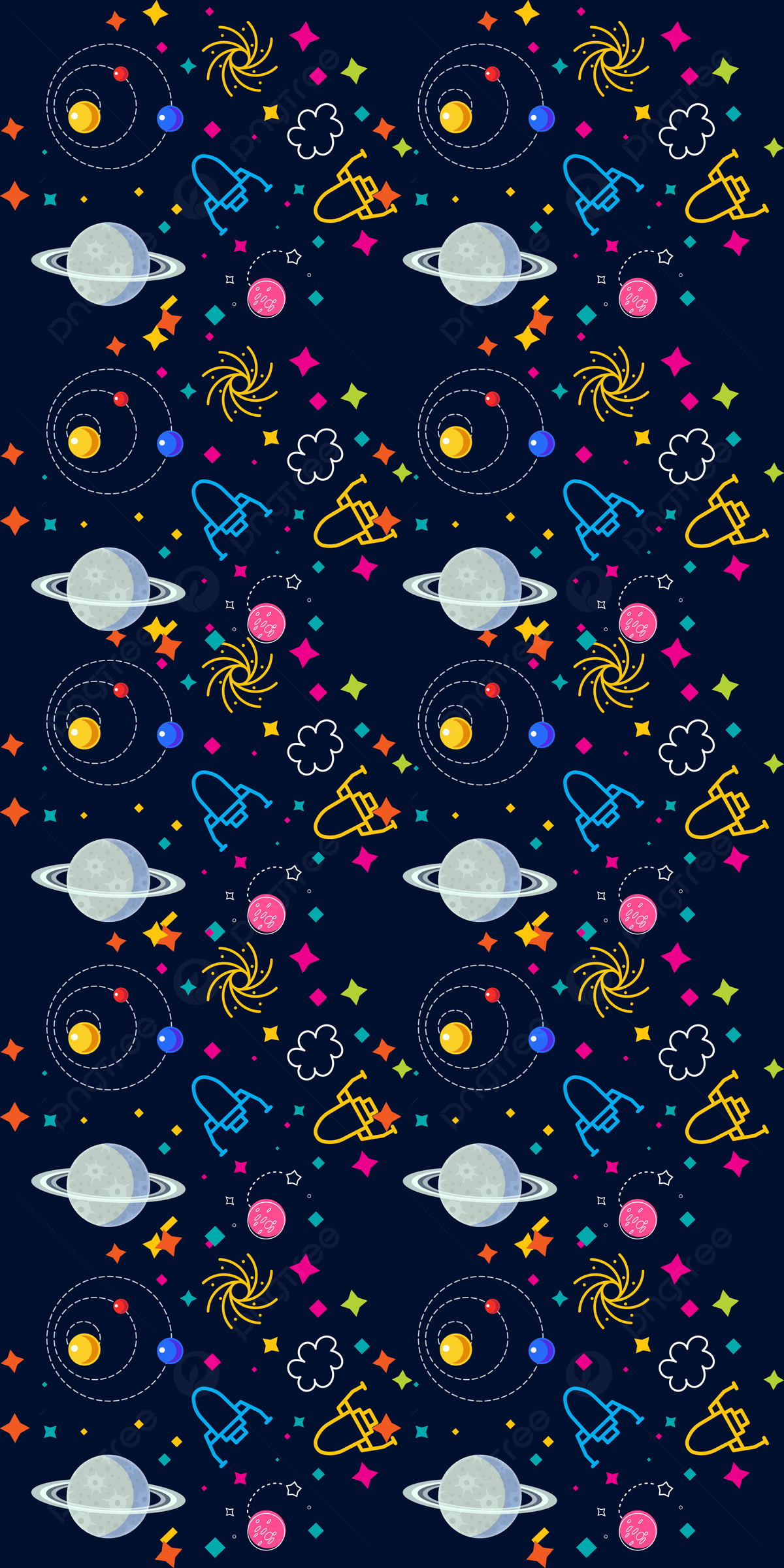 1200x2400 Seamless Pattern On The Theme Of Space And Moon Free Vector Background Wallpaper Image For Free Download