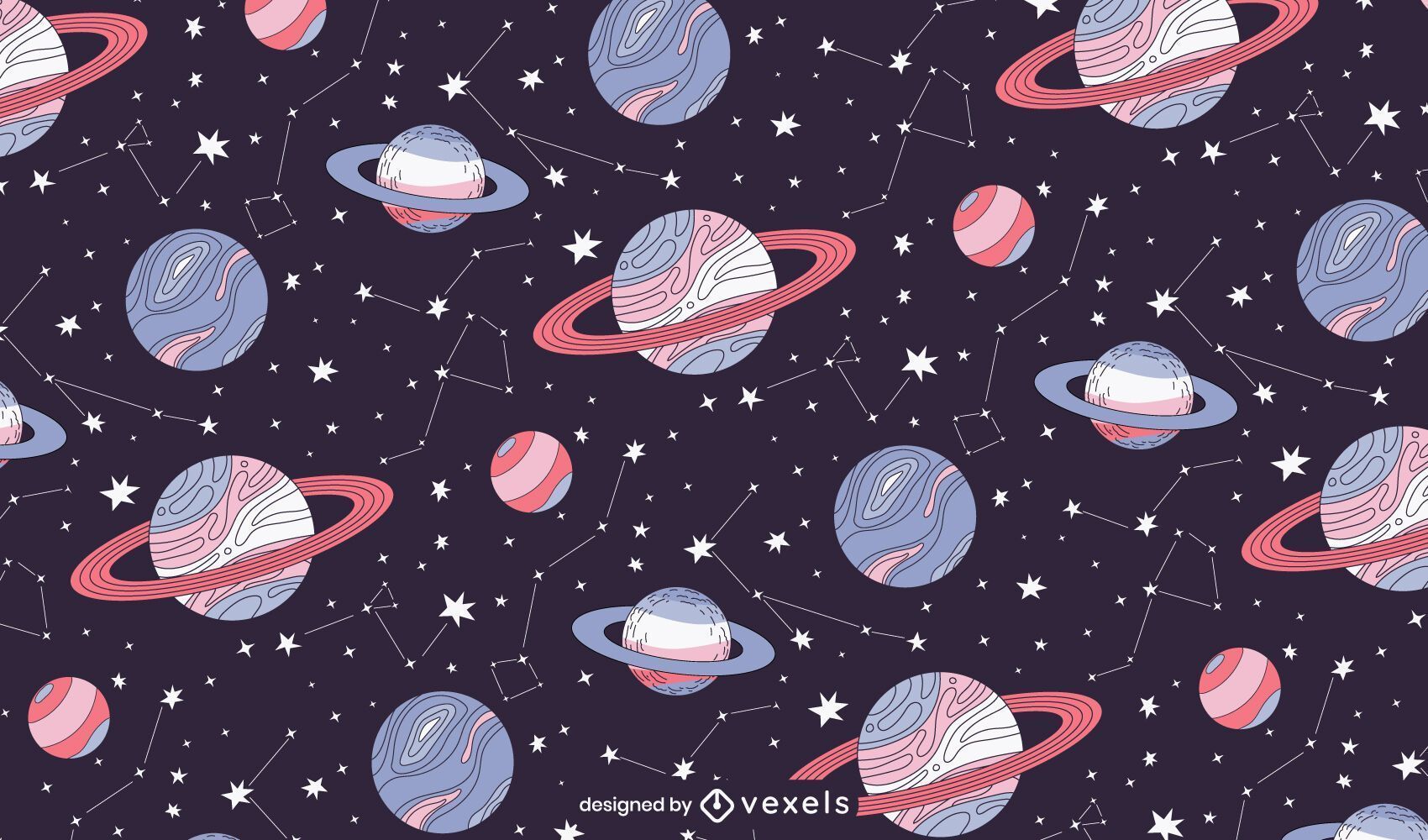 1700x1000 Space And Planets Color Stroke Pattern Vector Download