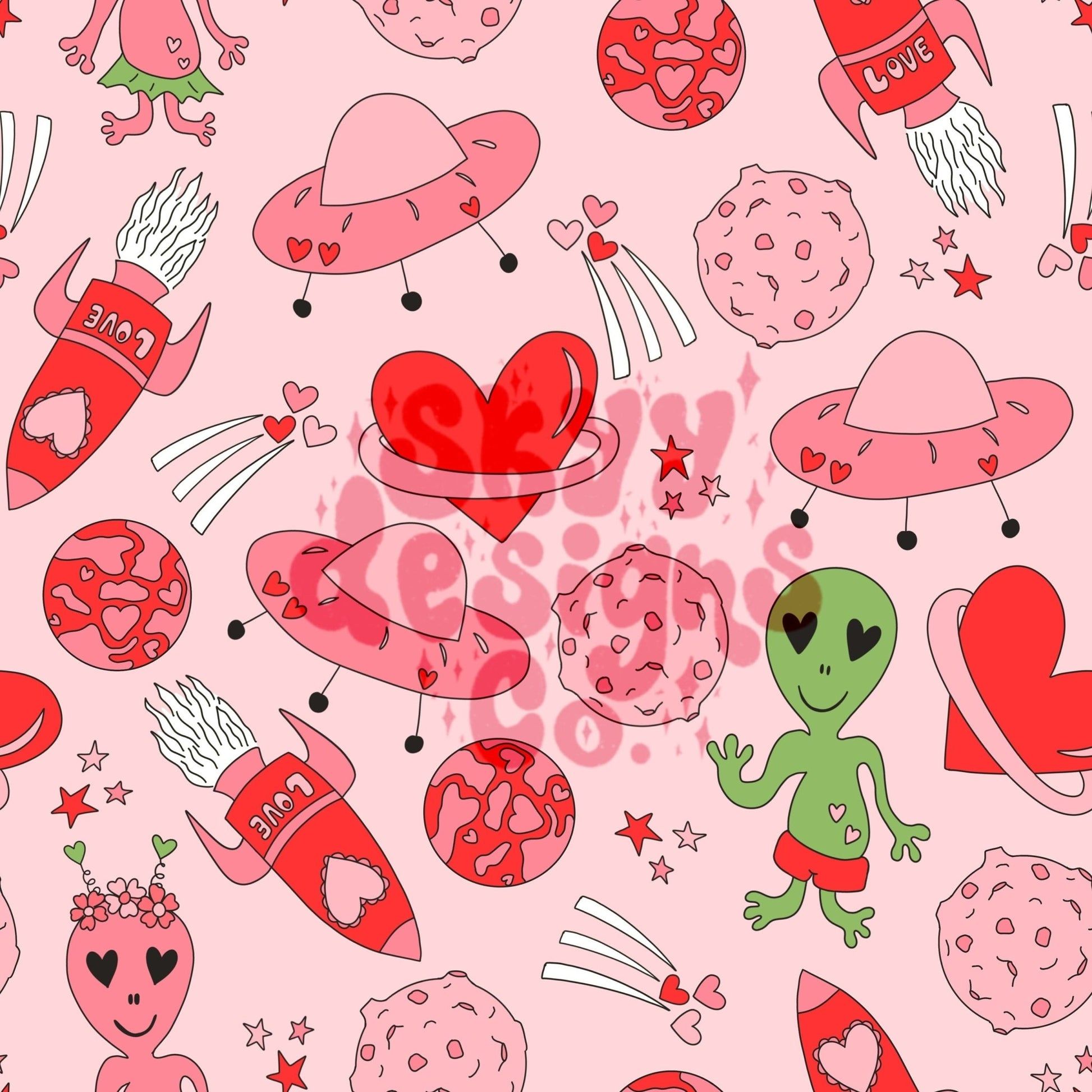 1946x1946 Valentines alien space seamless pattern for fabrics and wallpaper, Va