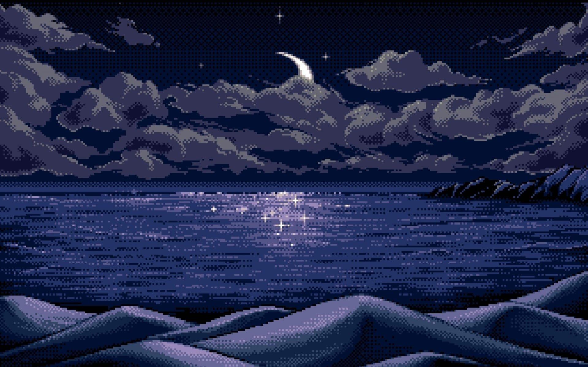 Pixel Moon Wallpapers - Top Free Pixel Moon Backgrounds - WallpaperAccess