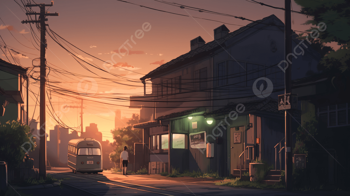 1200x673 Anime City Street Wallpaper Background