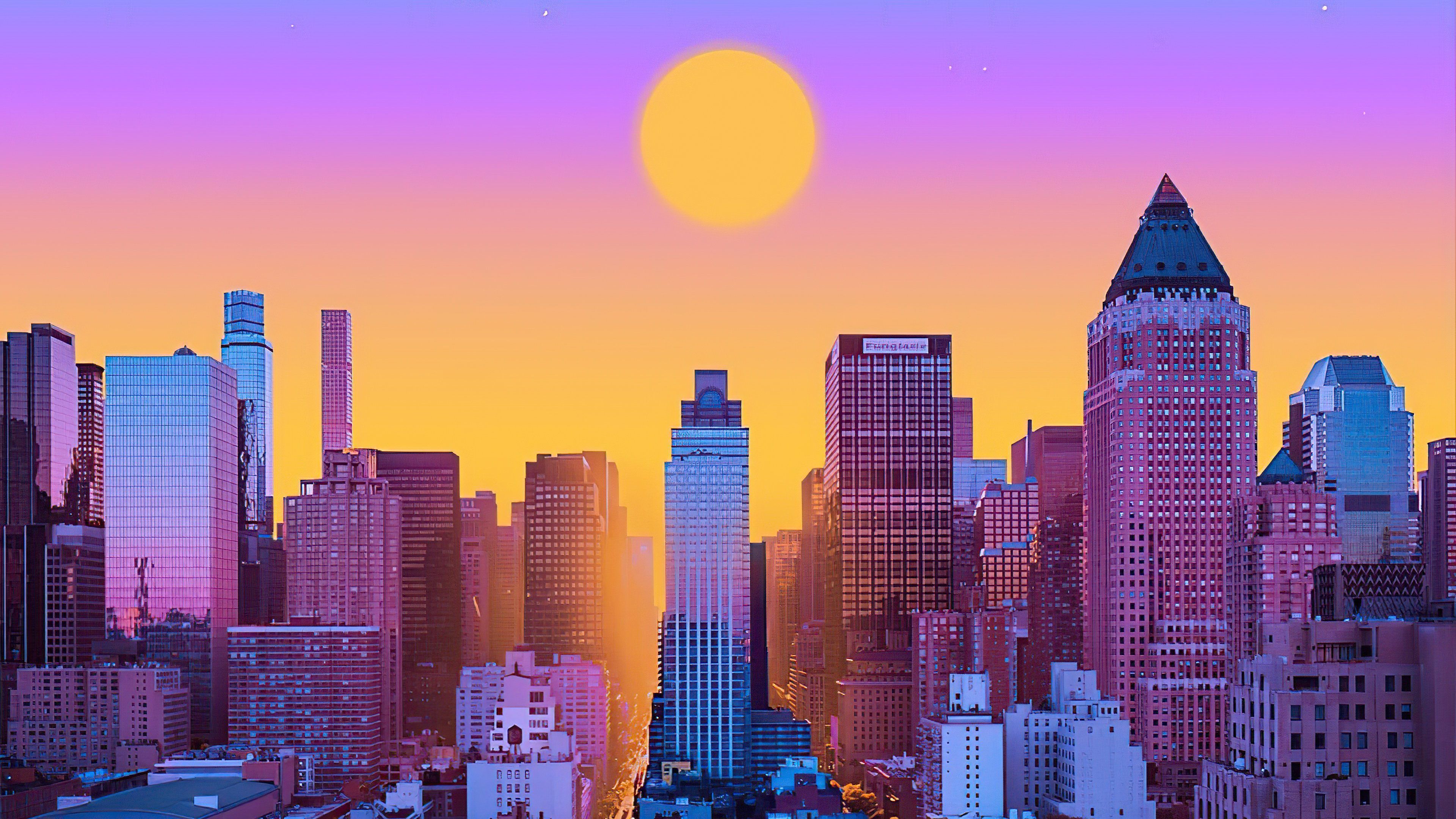 3840x2160 New York Morning Digital Art Wallpaper 4k Ultra HD