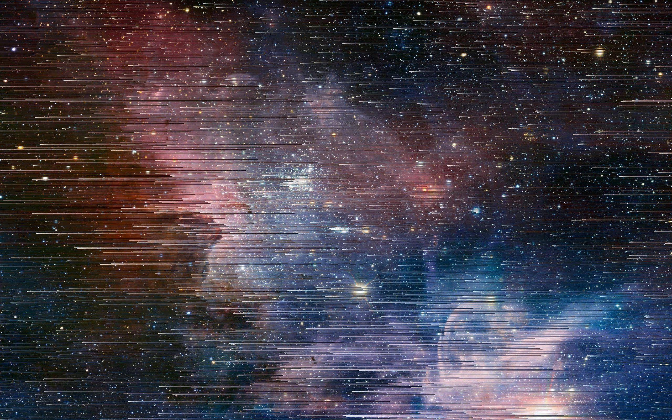 2560x1600 glitch Art, Space, Nebula, Pixel Sorting, Stars 4K HD wallpaper
