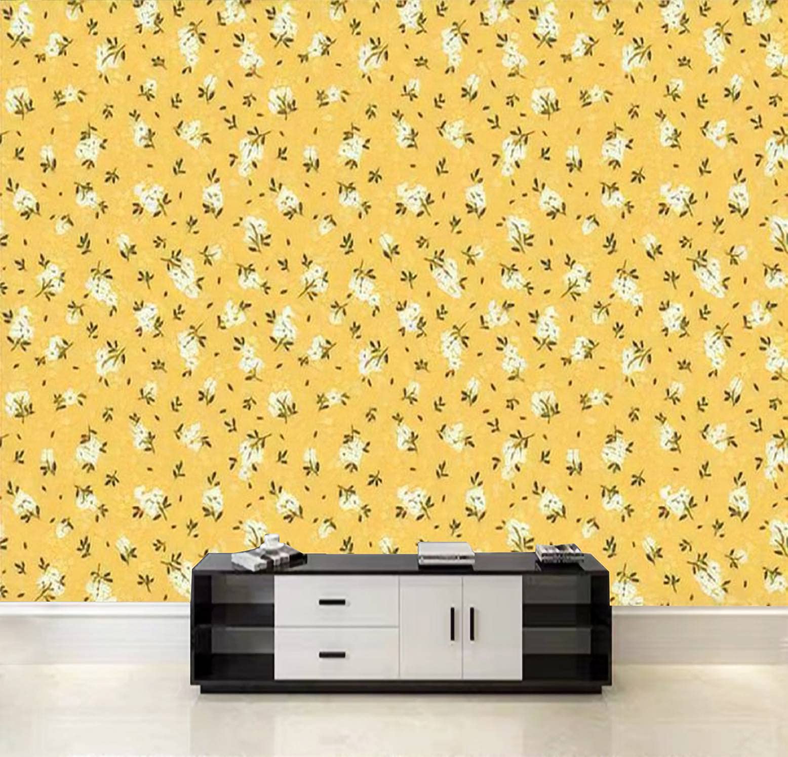 1556x1495 Wallpaper Wall Decal Seamless floral pattern Ditsy background of small white flowers and Self Adhesive Peel and Stick Wallpaper Removable Large Wall Mural Wall Sticker Poster Home Decor Living Room