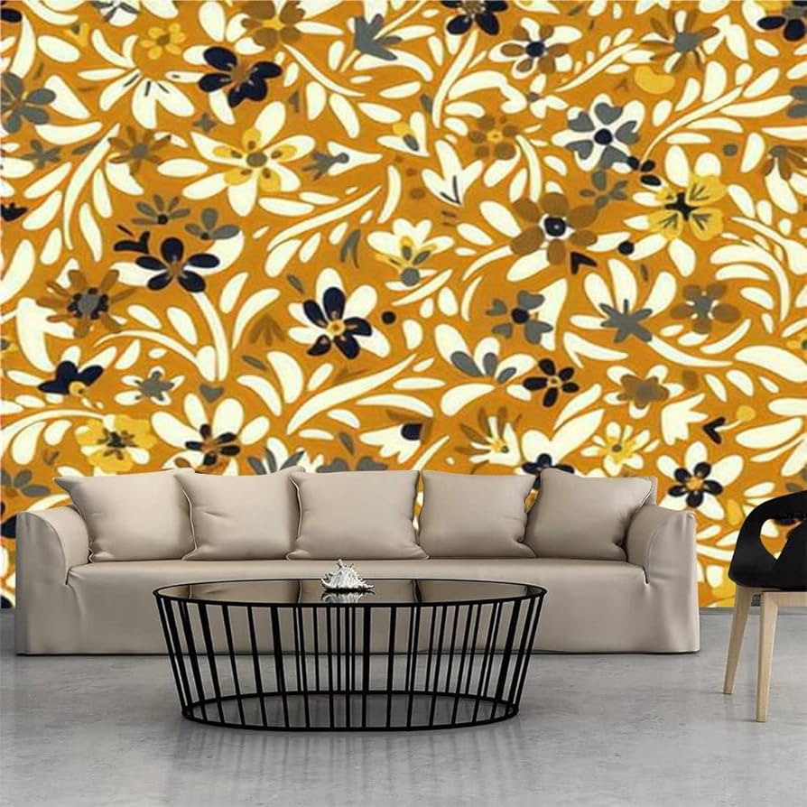 894x894 Peel And Stick Wallpaper Seamless Ethnic Pattern Small Blossom Plants Simple Flat Manner Boho Canvas Wall Mural Self Adhesive Removable Wall Paper For Bedroom Living Room Modern Wall Decor 100x144