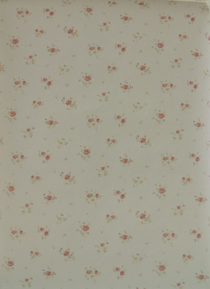 871x1200 SMALL PRINT PINK FLOWERS PREPASTED VINYL WALLPAPER # PP35540