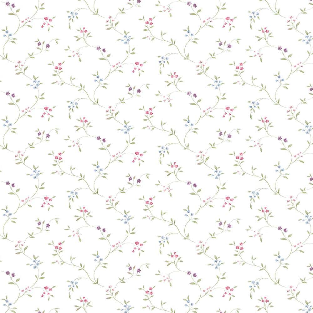 1000x1000 Norwall Small Floral Trail Vinyl Roll Wallpaper (Covers 56 sq. ft.) PR33801 Home Depot