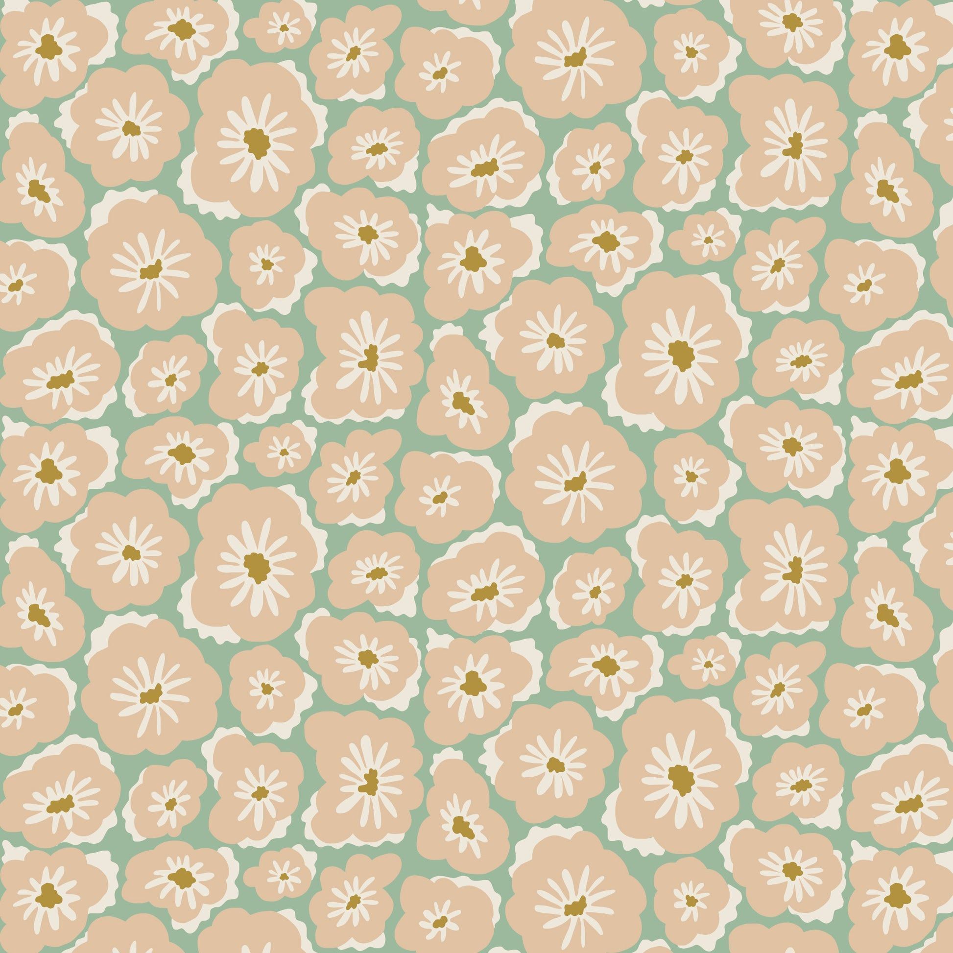 1946x1946 ABBY. FLORAL WALLPAPER. PEEL AND STICK WALLPAPER