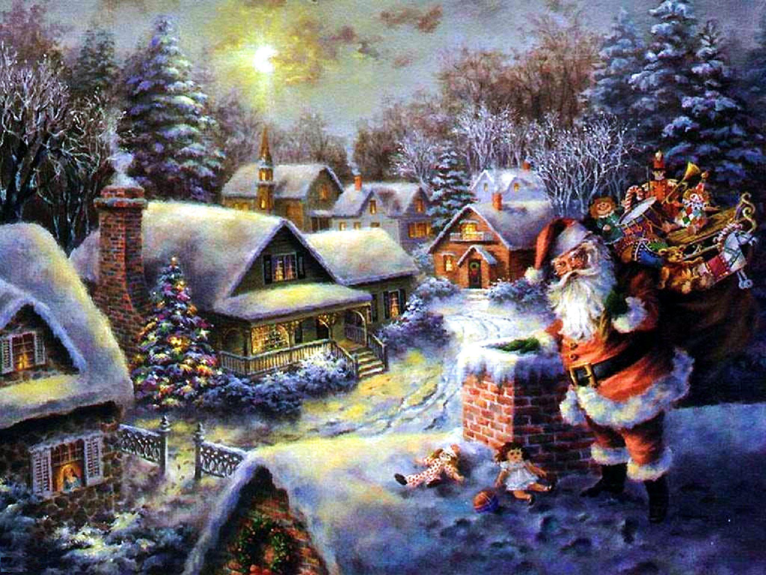 2560x1920 Christmas Village Wallpaper