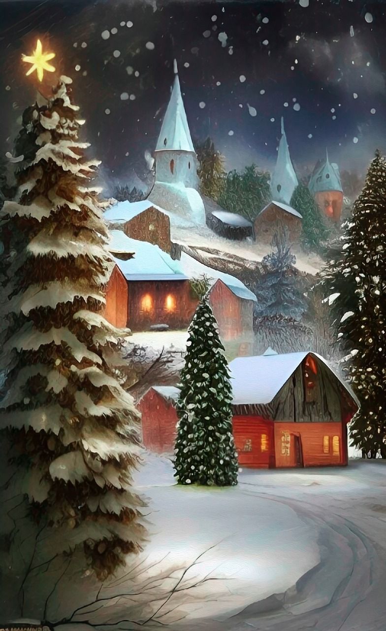 784x1280 Download Santa'S Village Ai Generated Village Royalty Free Stock Illustration Image