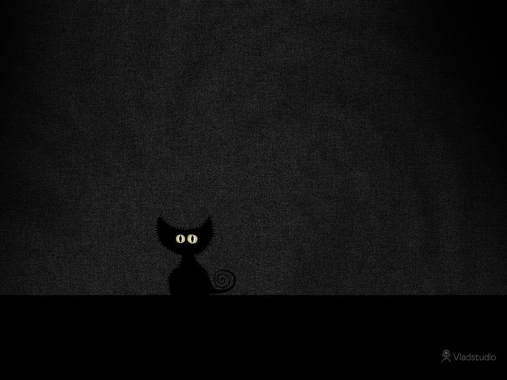 1024x768 black cat illustration #Vladstudio #cat dark background P #wallpaper #hdwallpaper #desktop. Black cat illustration, Dark background, Cat illustration