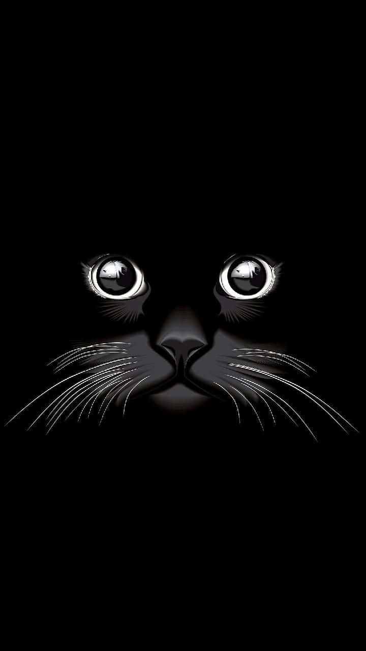 720x1280 Download Adorable Black Cat Eyes Graphic Art Wallpaper
