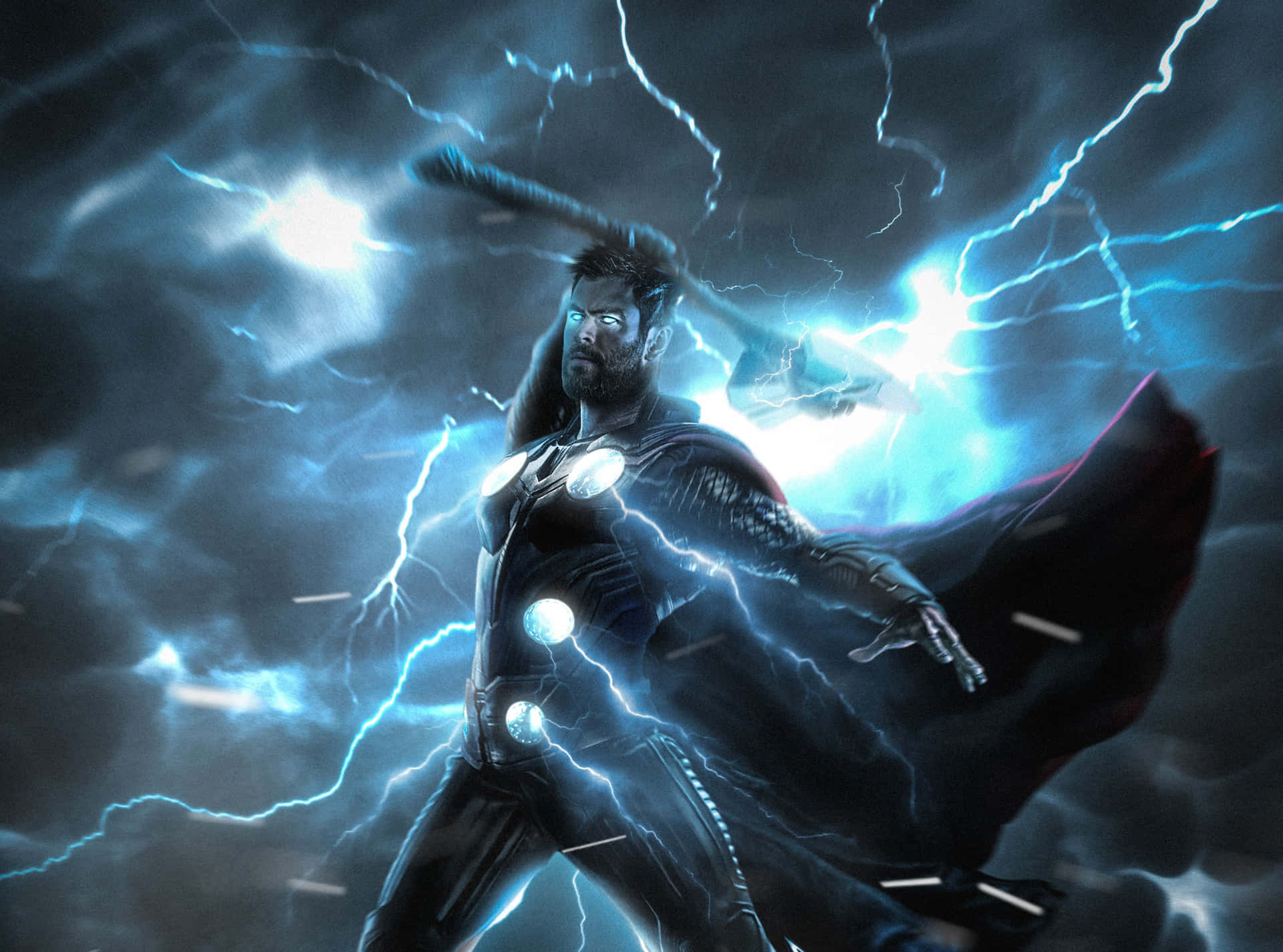 1920x1425 Download Wielding the power of Thor's Mjölnir, the God of Thunder commands the storm Wallpaper