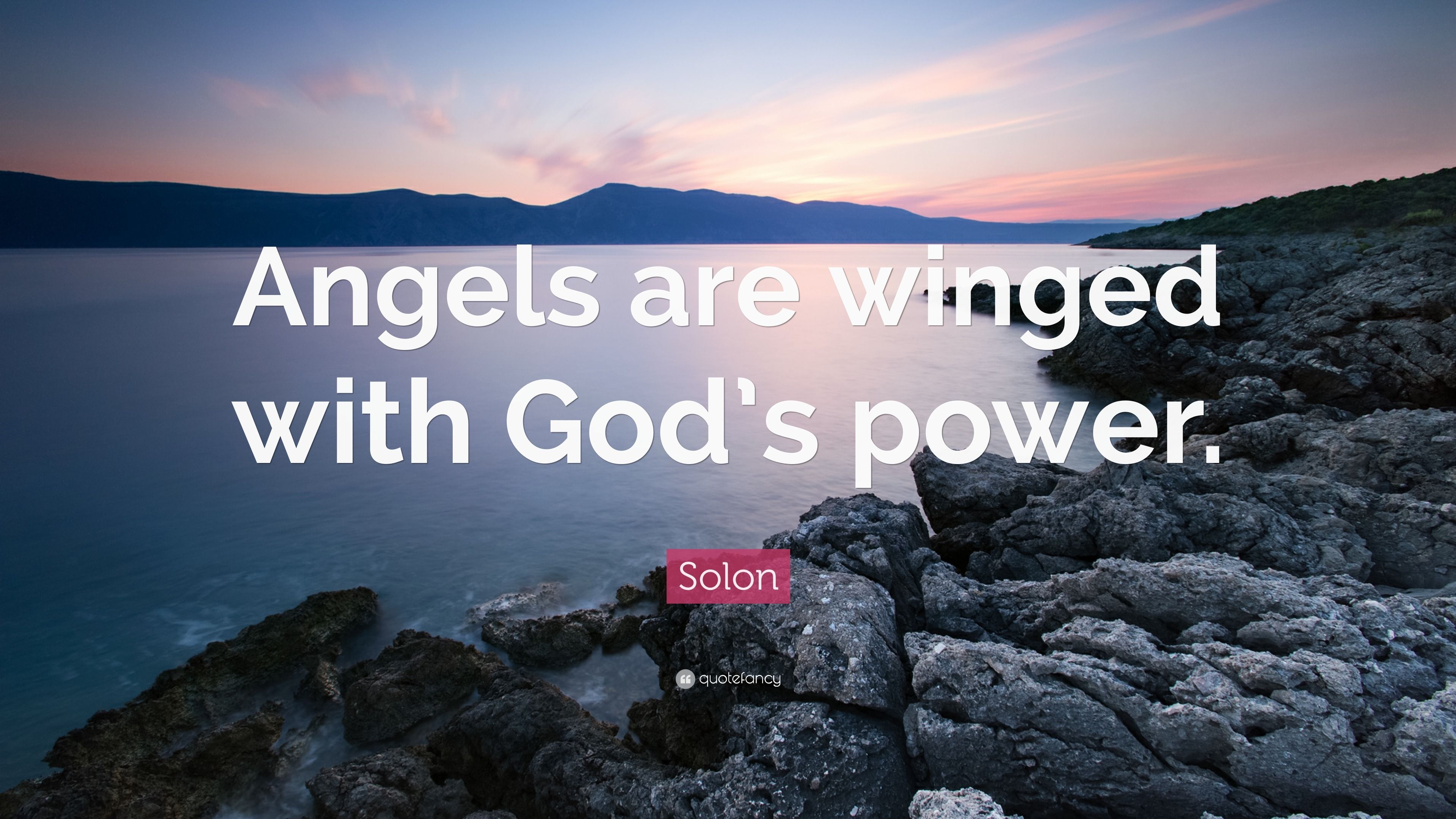 3840x2160 Solon Quote: “Angels are winged with God's power.”