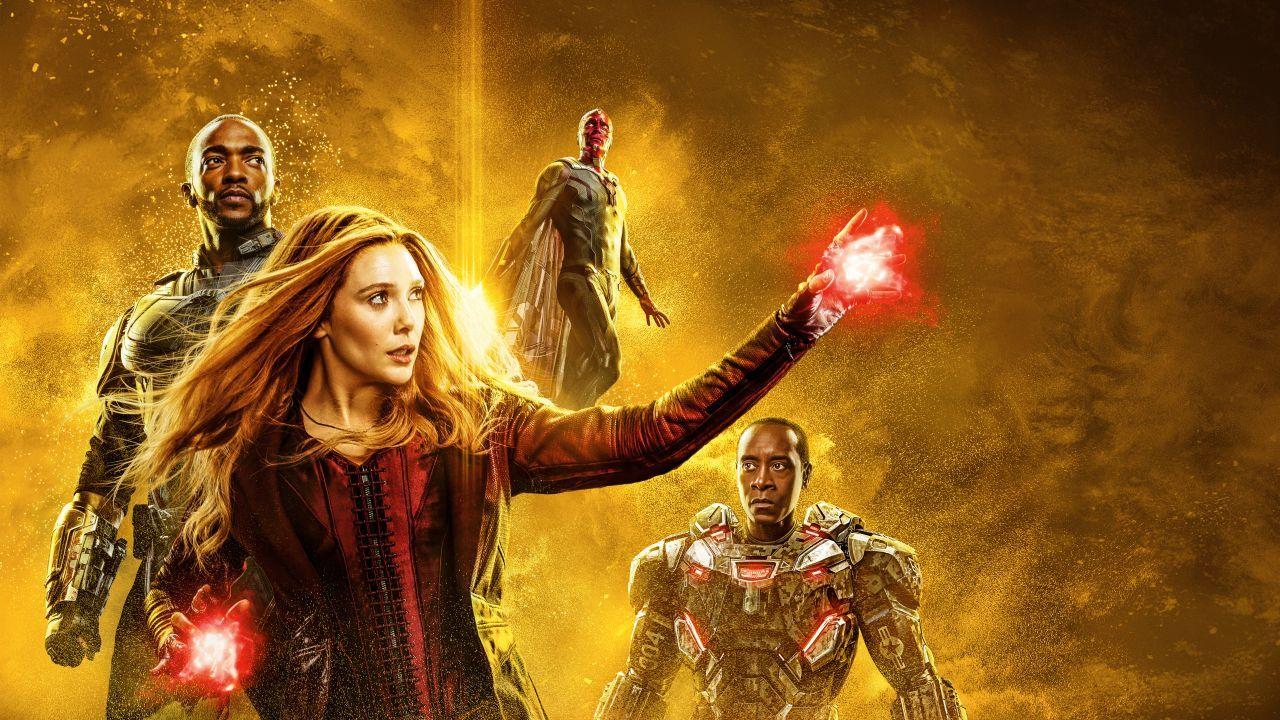 1280x720 Wallpaper Avengers: Endgame, Falcon, Scarlet Witch, Vision, War