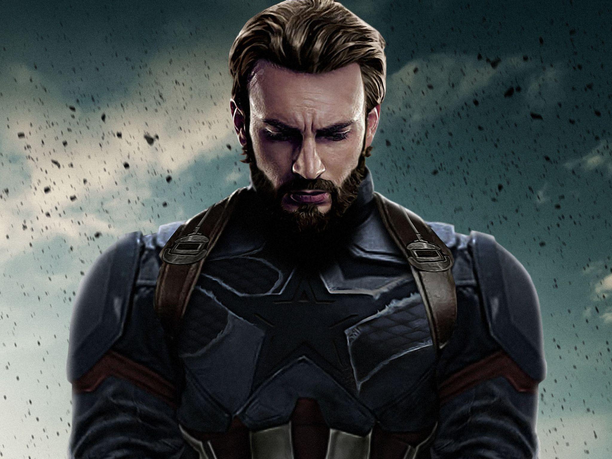 Người sắt 2048x1536, Tóc mặt, Chris Evans, Avengers Infinity War, Đội trưởng