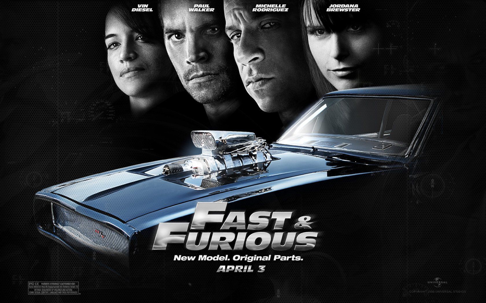 1680x1050 Posterhub Movie Fast & Furious Fast & Furious Michelle Rodriguez Letty Ortiz Vin Diesel Dominic Toretto Paul Walker Brian O'Conner Mia Toretto Jordana Brewster HD Wall Poster AKMOV688 : Amazon.in: Home