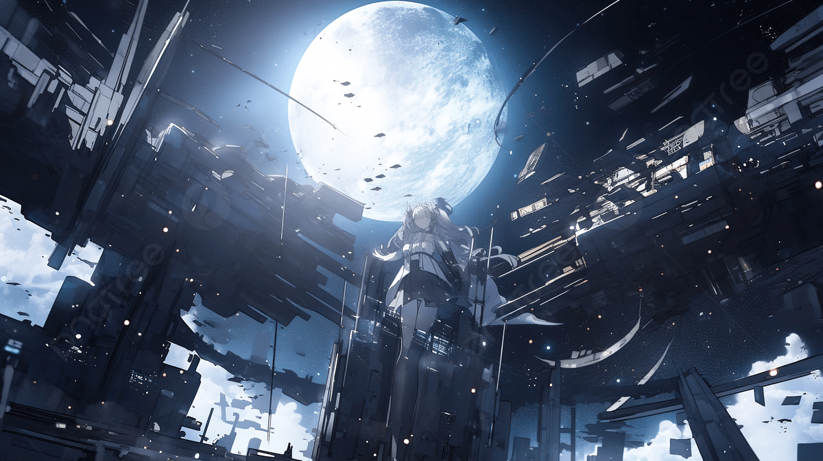 1200x673 An Anime Illustration Of A City Full Of Aliens And Dark Space Background, 3D Abstract Background Space Construction, 3D Illustration, HD Photography Photo Background Image And Wallpaper for Free Download