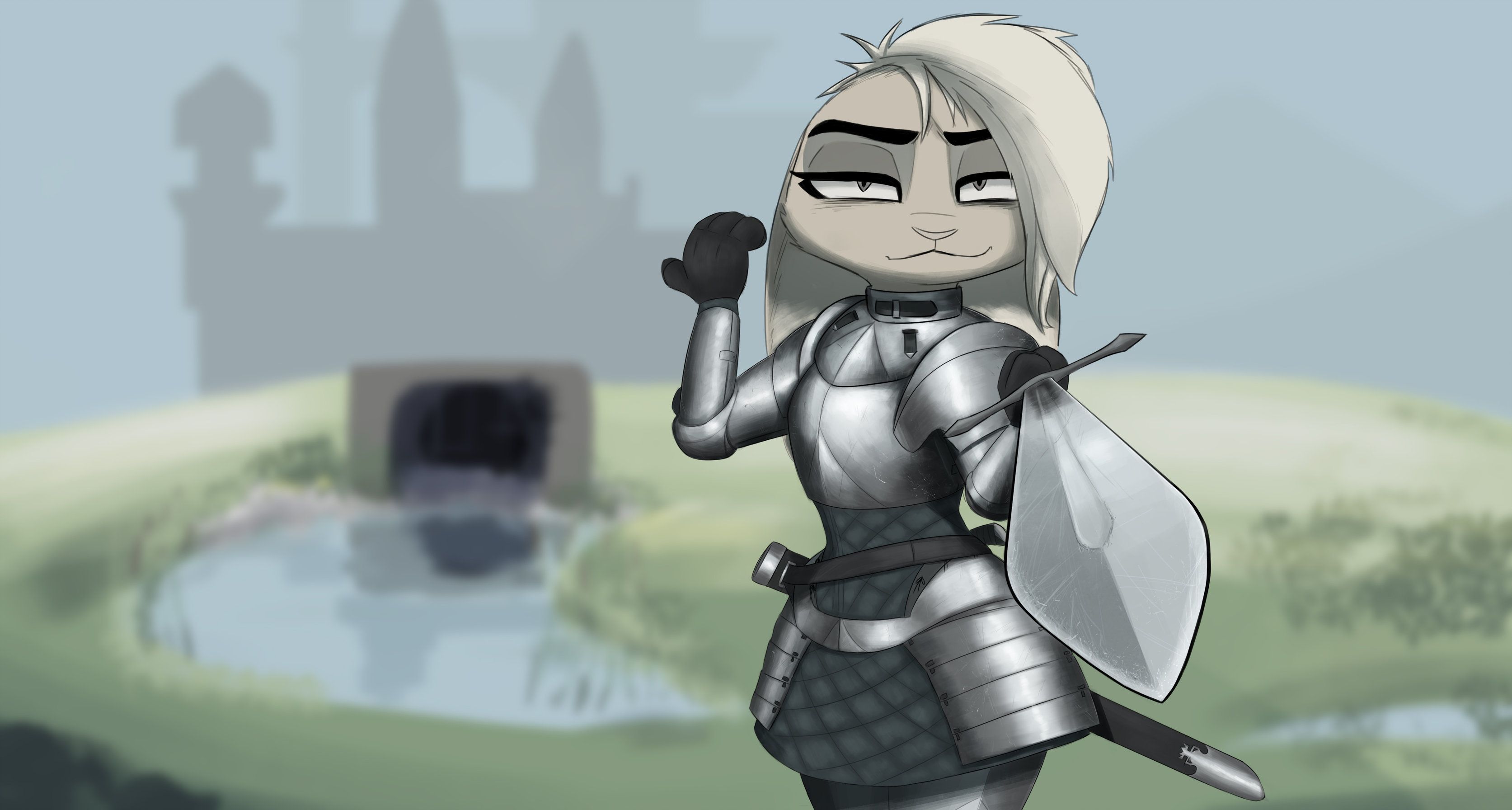 3346x1792 Fantasy Warrior HD Wallpaper