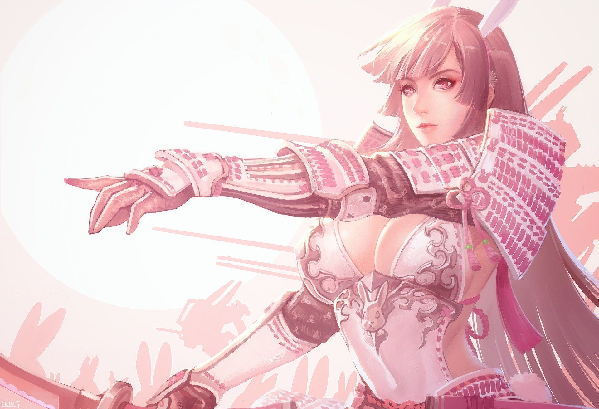 1920x1311 Pan Ren Wei on X: Bunny shogun:happy moon festival #bunny #warrior #samurai #rabbit #artwork #ウサギ / X