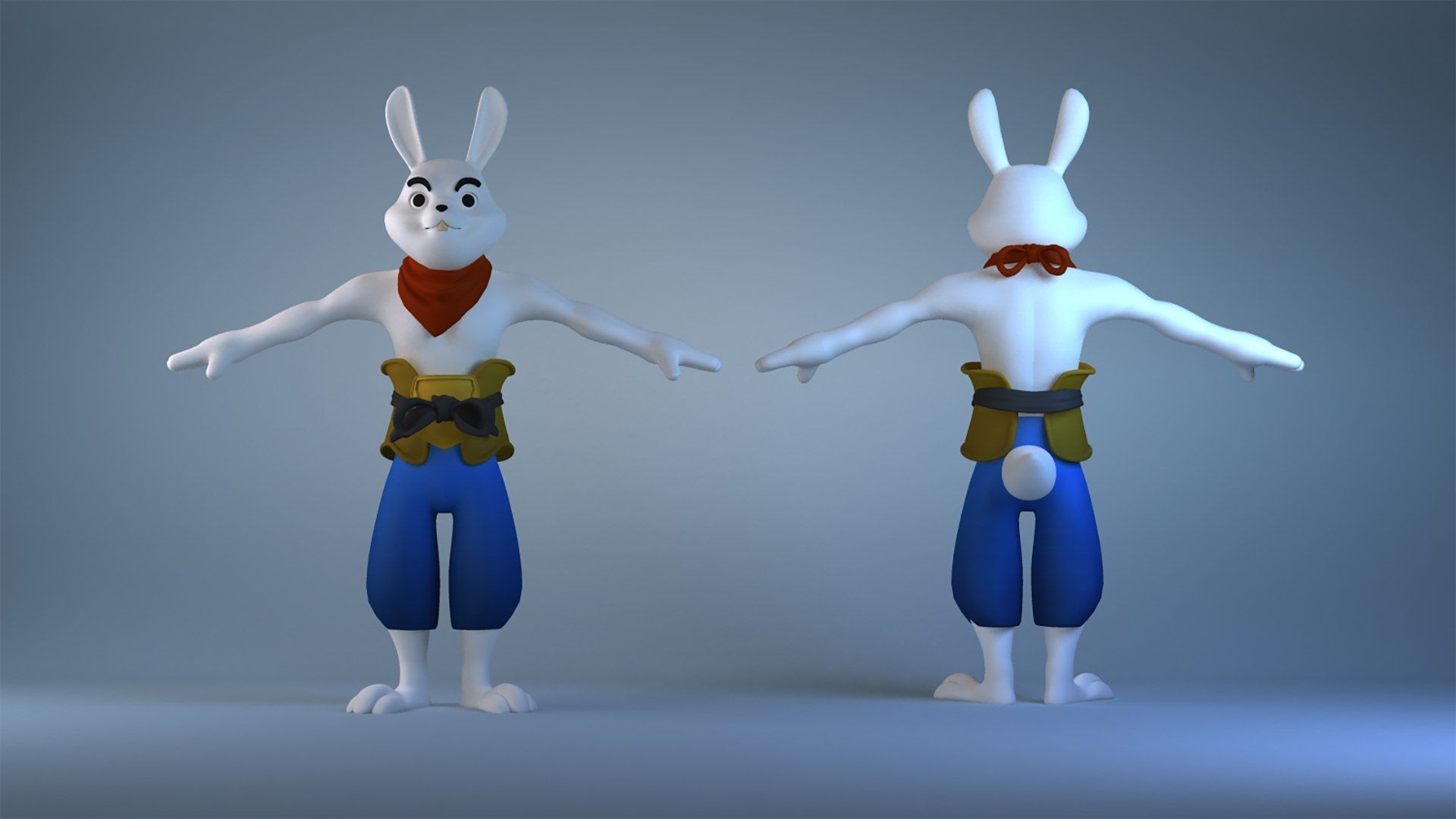 1920x1080 3D yujimbo miyamoto cartoon character samurai rabbit bunny warrior Ninja
