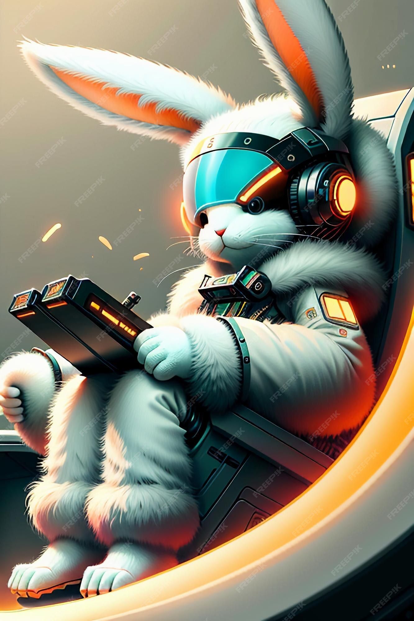 1333x2000 Gamer Bunny Image